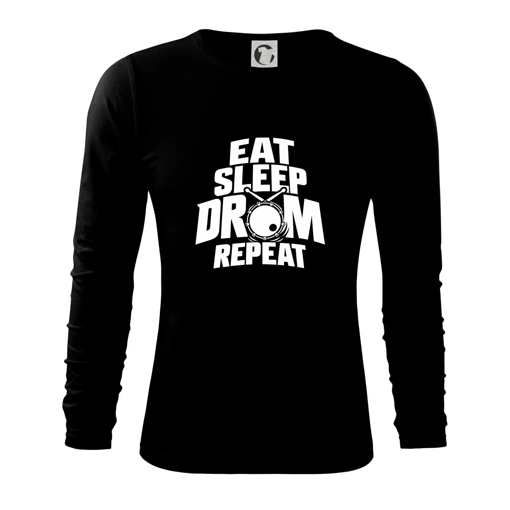 Eat sleep drum repeat - minimalistický bubenický slogan