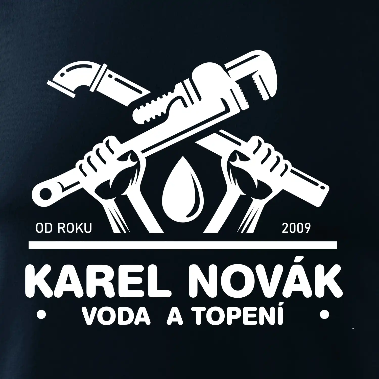 Instalatér - Překřížené klíče vlastní nápis