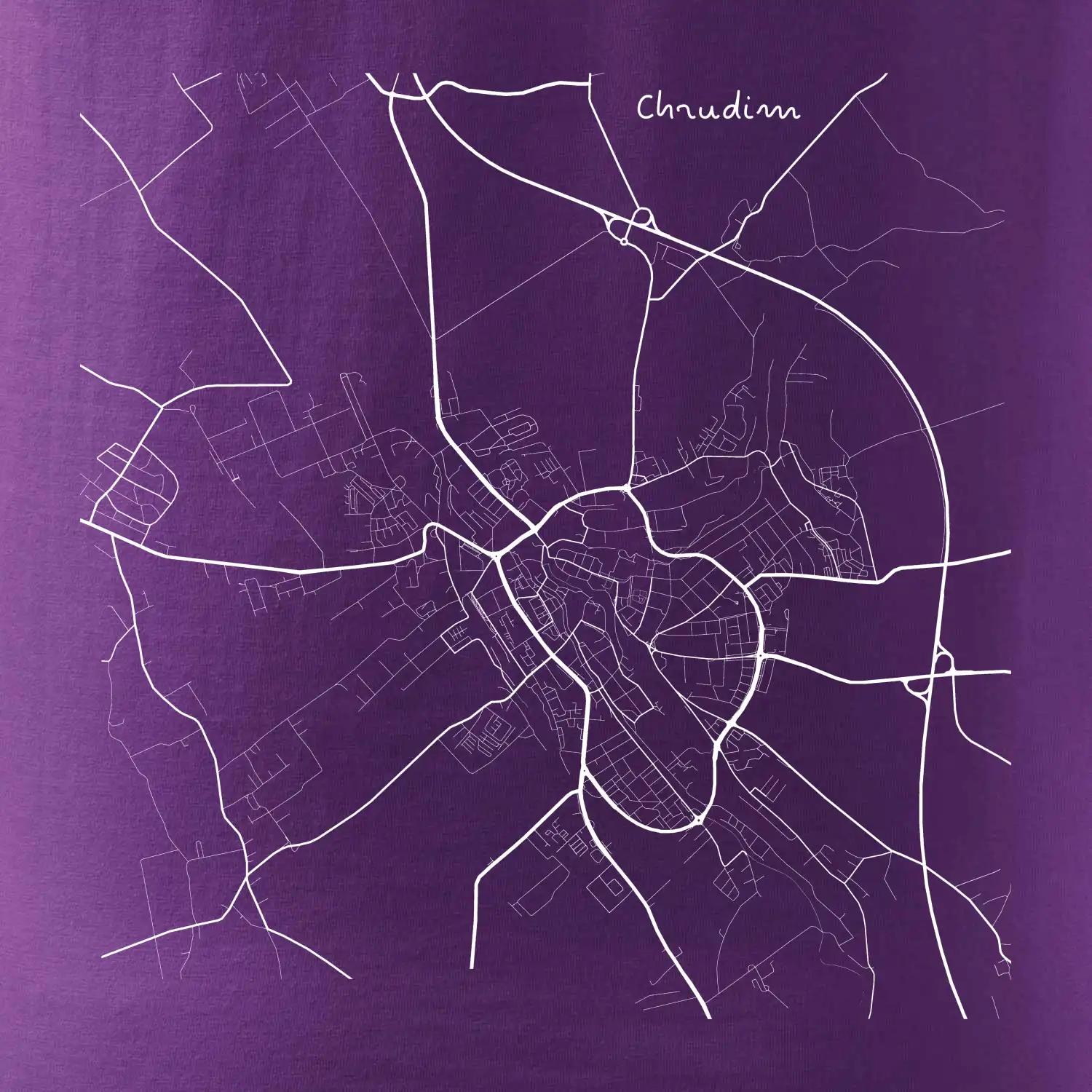 Černobílá mapa Chrudim