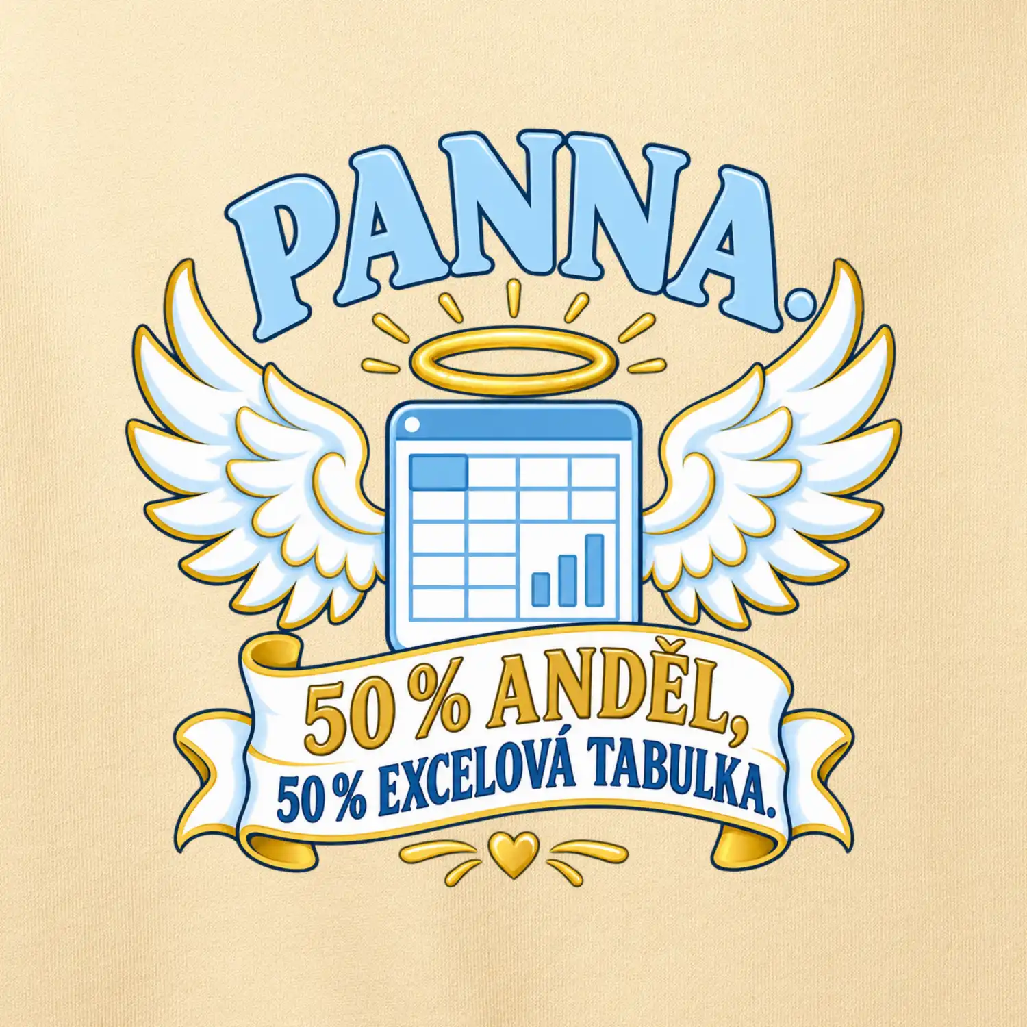 Panna. 50 % anděl, 50 % excelová tabulka