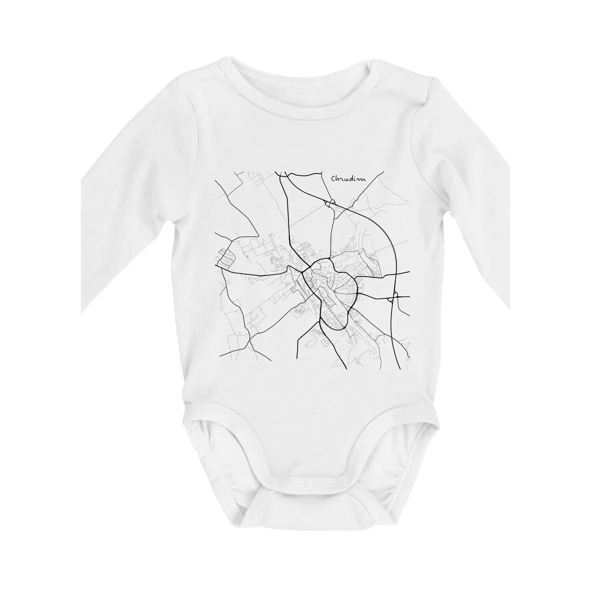 Černobílá mapa Chrudim