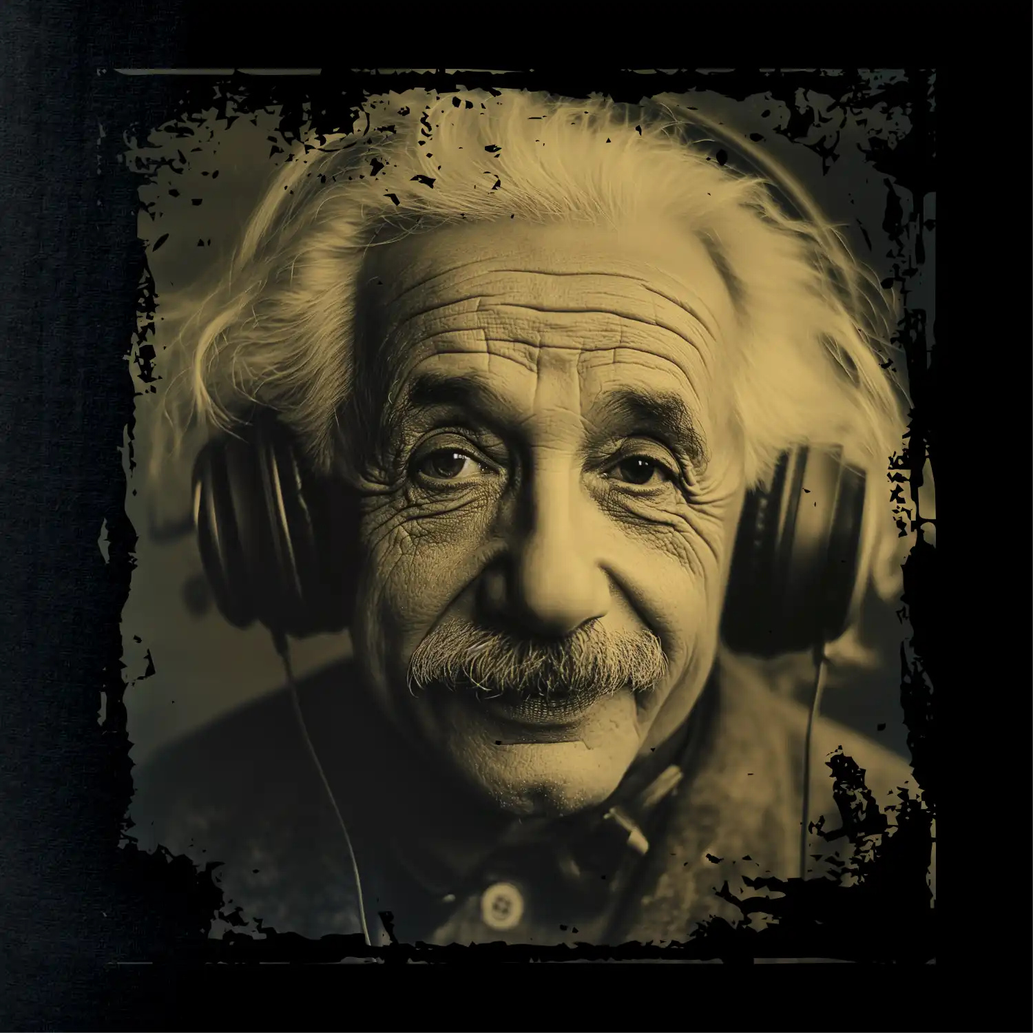 Albert se sluchátky