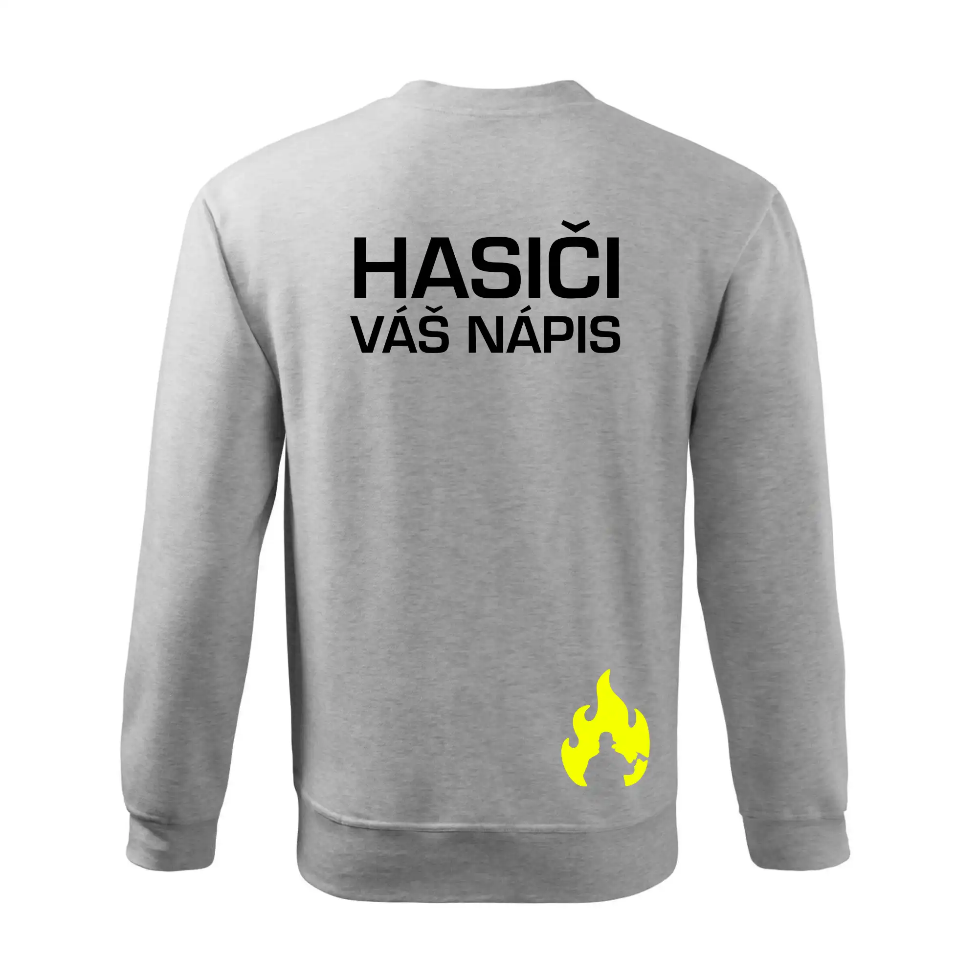 Hasič stojící - nápis hasiči - Velký nápis  na zádech
