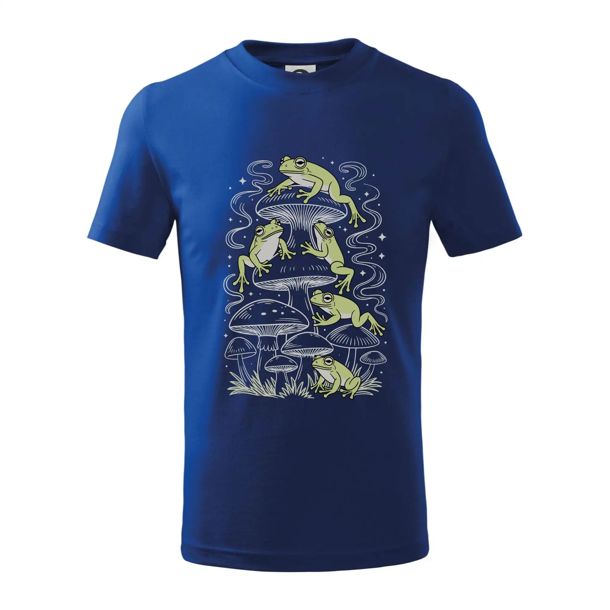 Goblincore frogs and various mushrooms