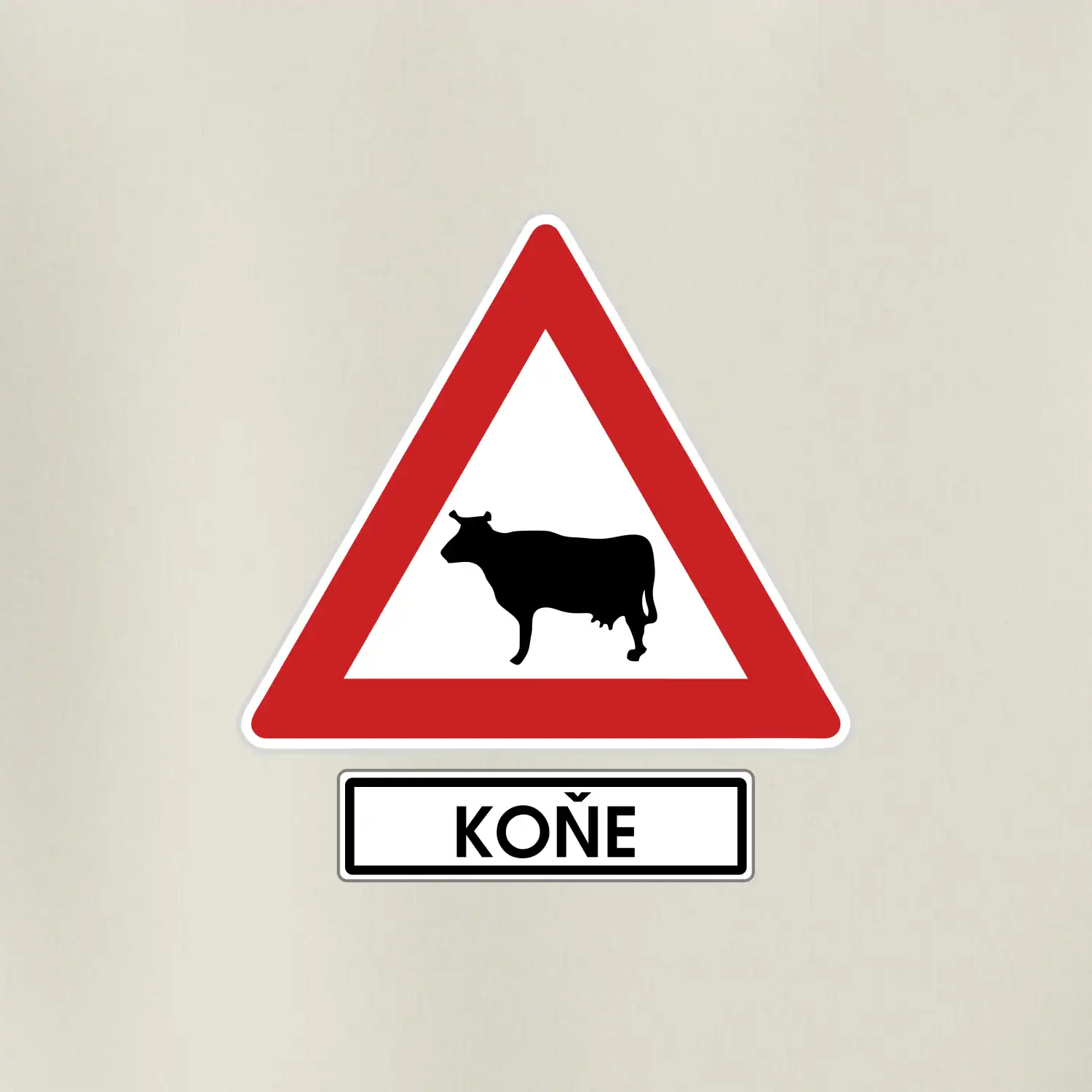 Dopravní značka - Pozor koně / kráva