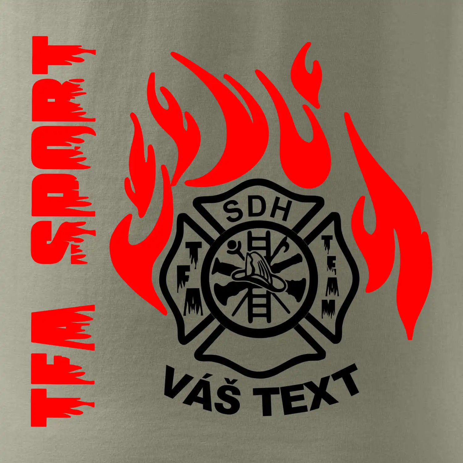 TFA Sport SDH (červený oheň) - Vlastní nápis