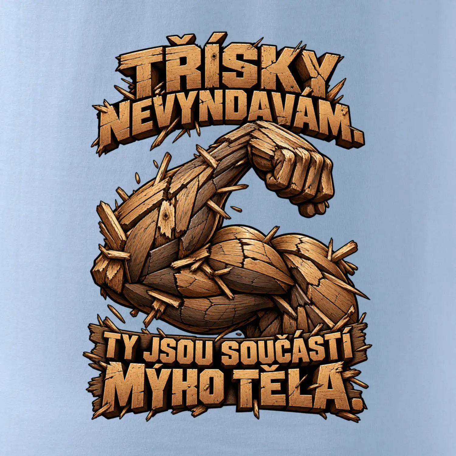 Třísky nevyndavám ty jsou součástí mýho těla - dřevěná paže