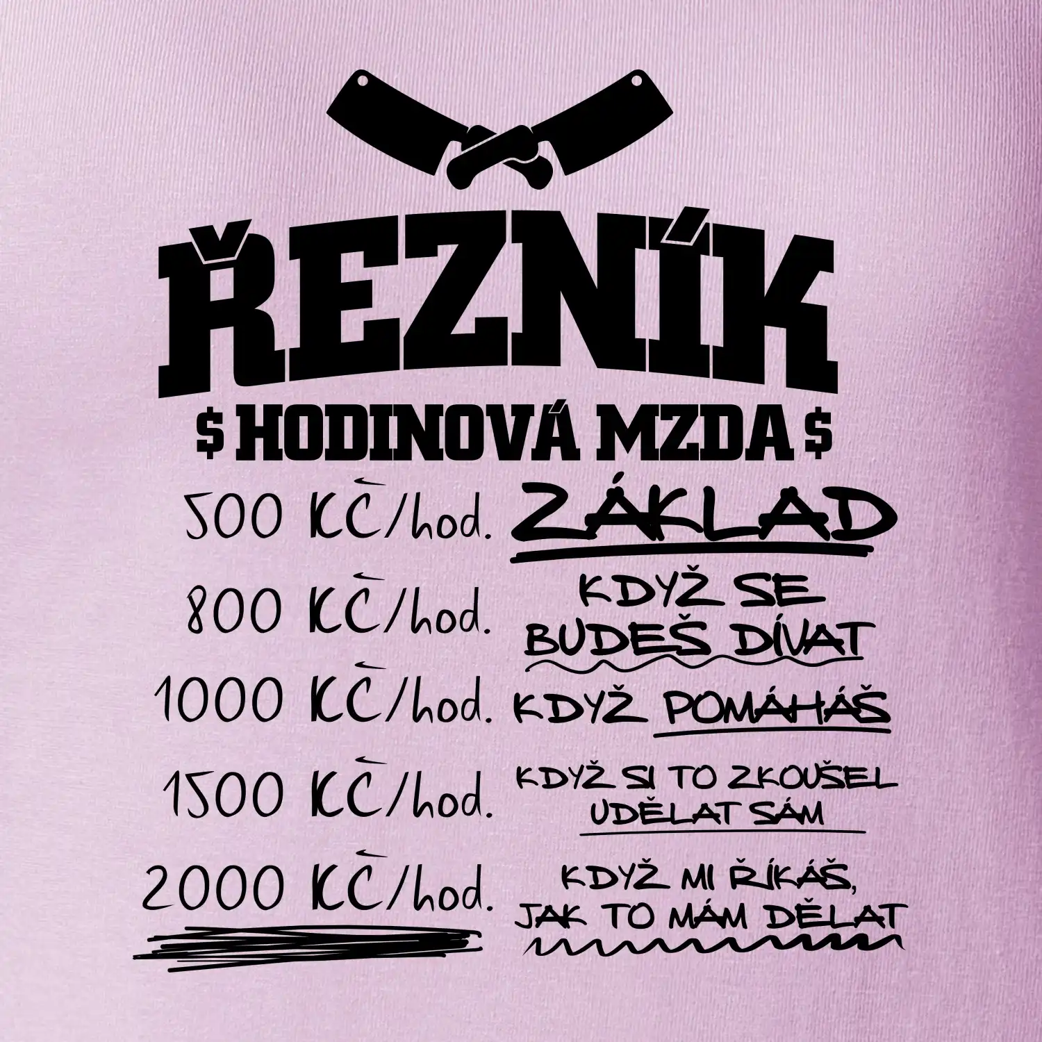 Hodinová mzda řezník