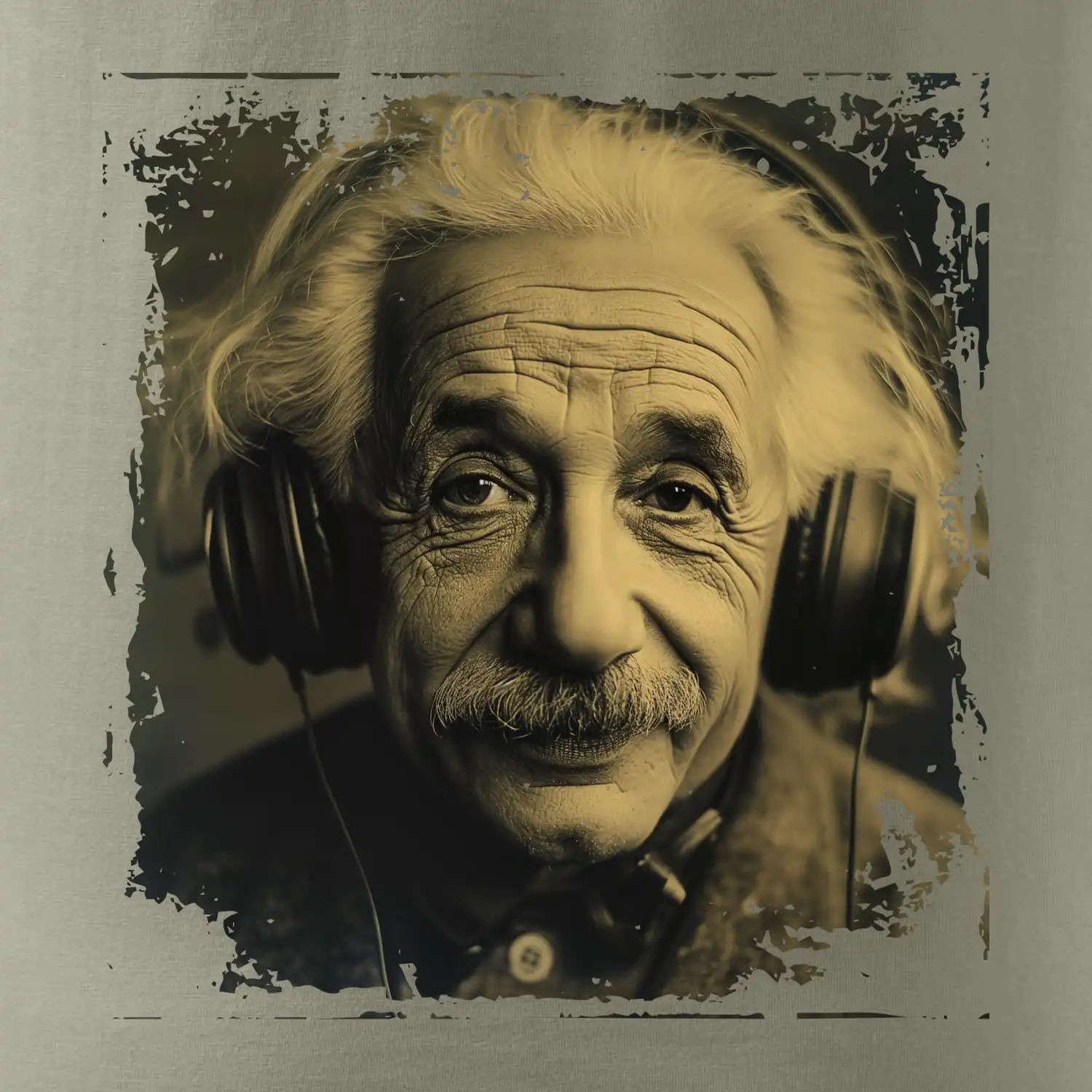 Albert se sluchátky