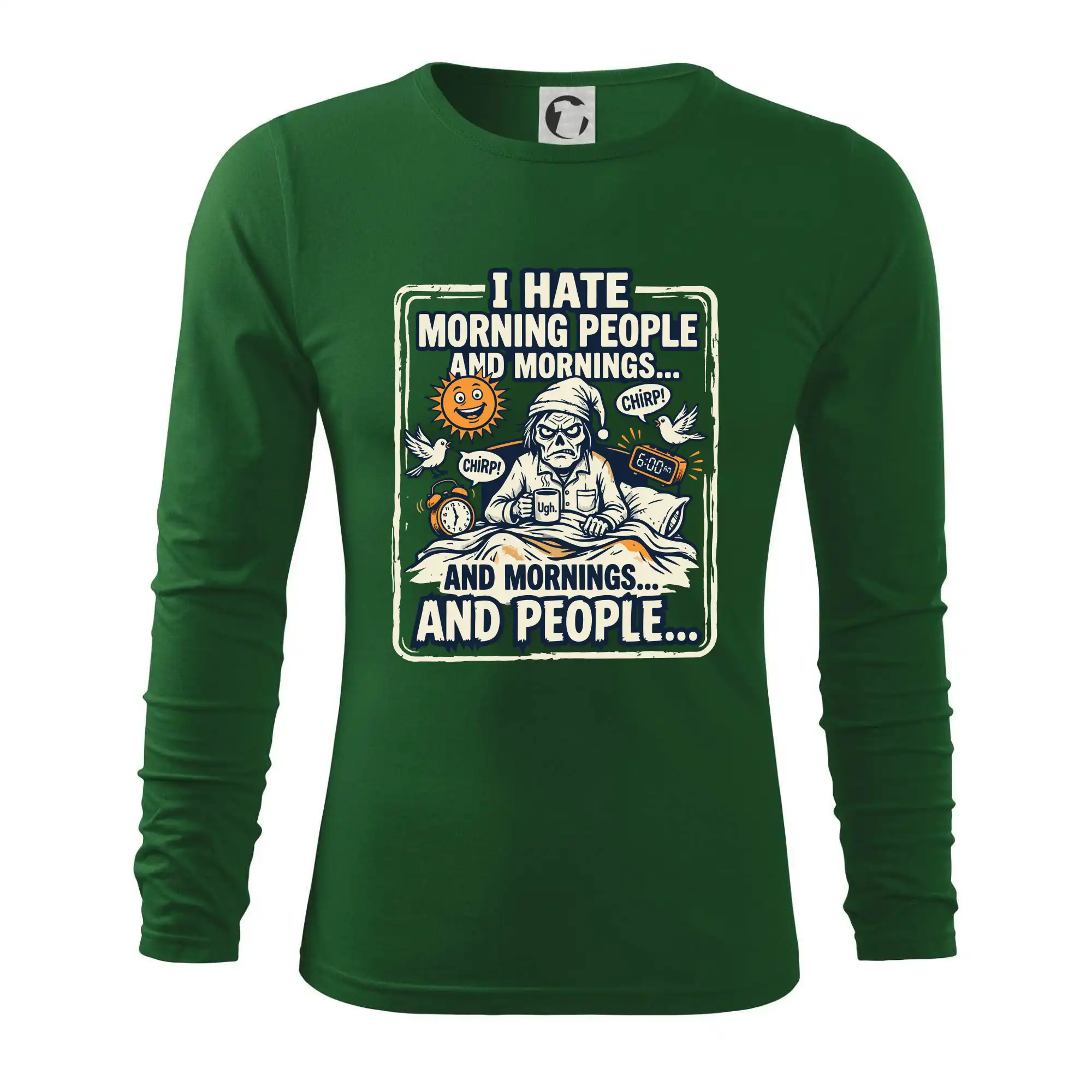 i hate morning people and mornings.... and people... - barevný obrázek