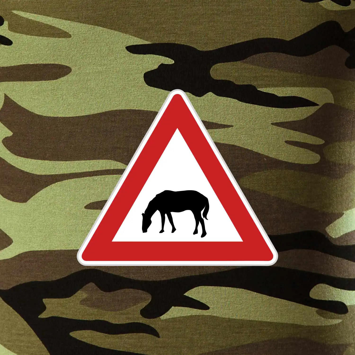Dopravní značka - Pozor pasoucí se kůň