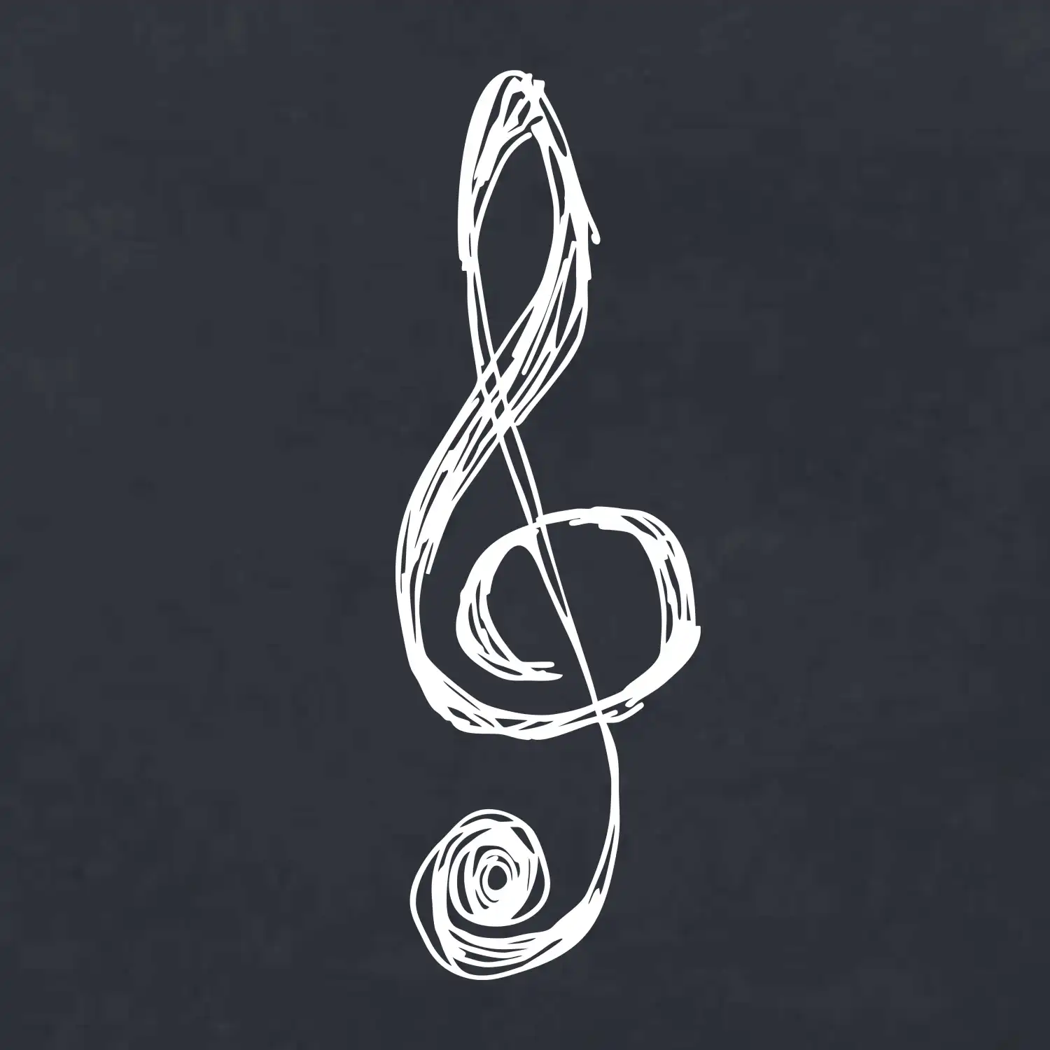 Houslový klíč kreslený