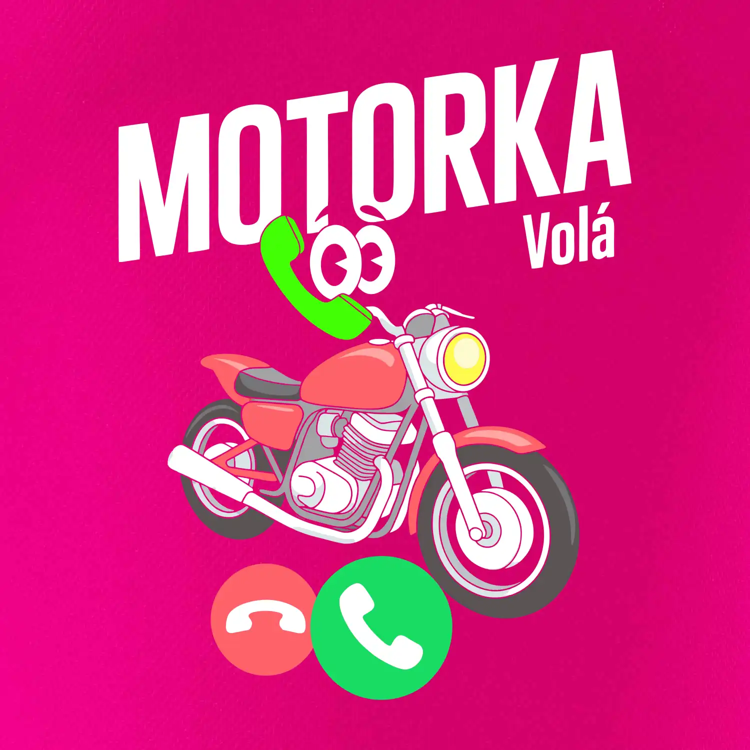 Karikatura motorka silnice volá