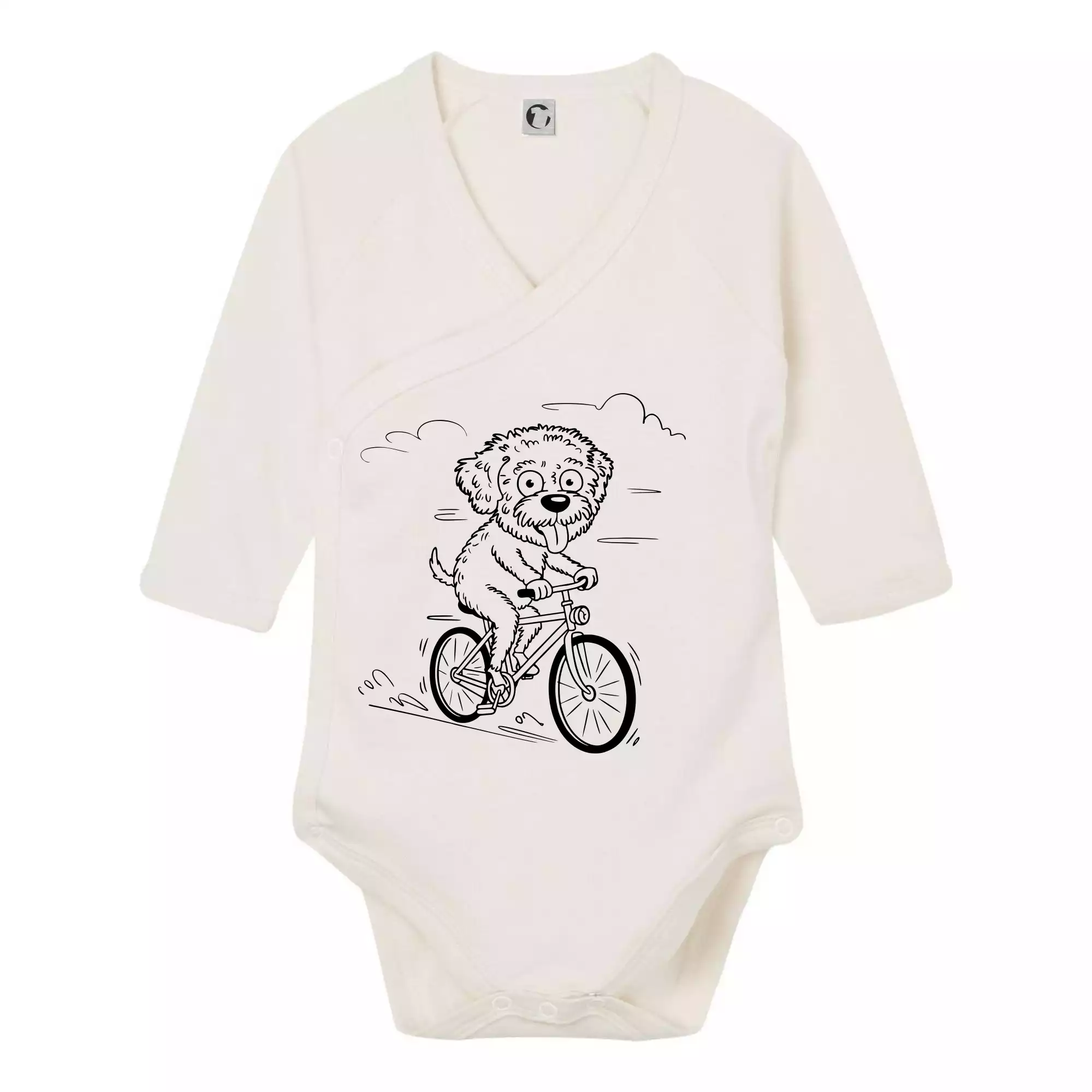 Lagotto romagnolo karikatura na kole černá