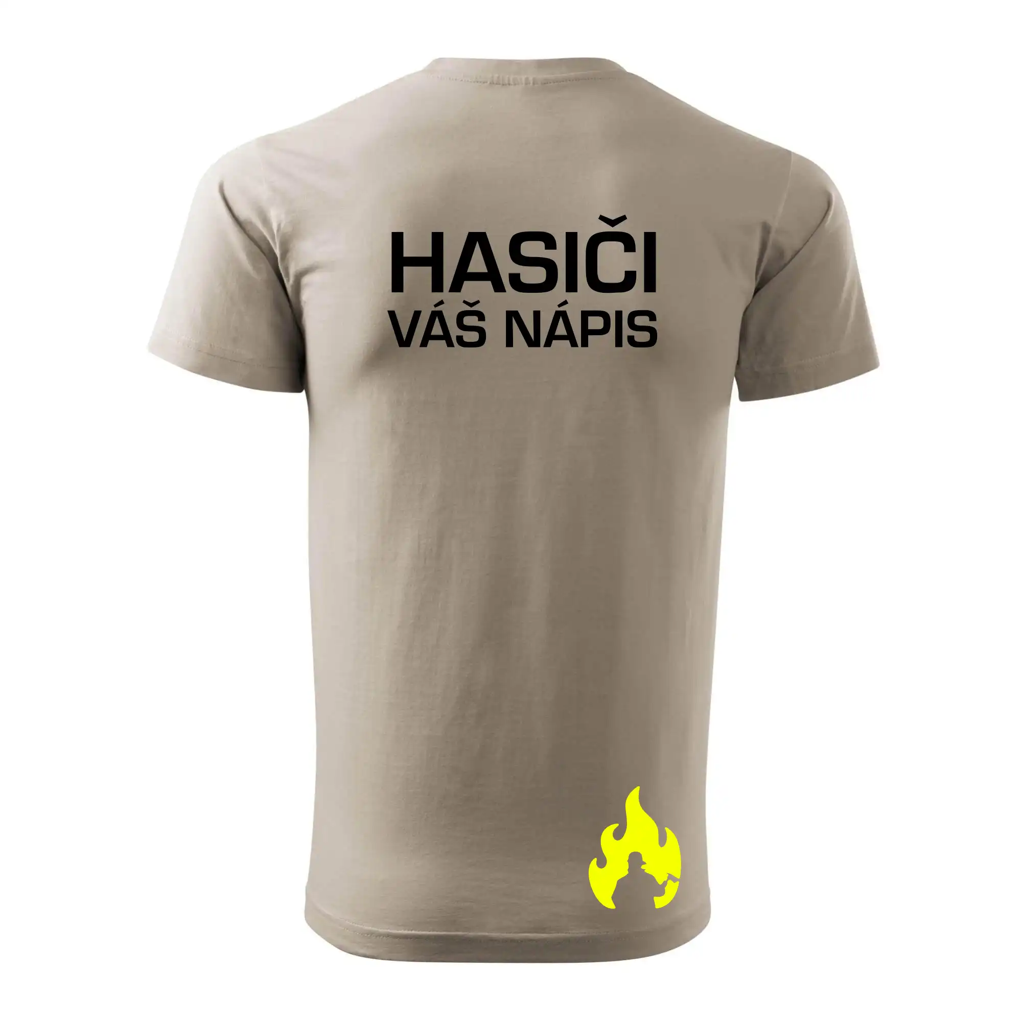 Hasič stojící - nápis hasiči - Velký nápis  na zádech