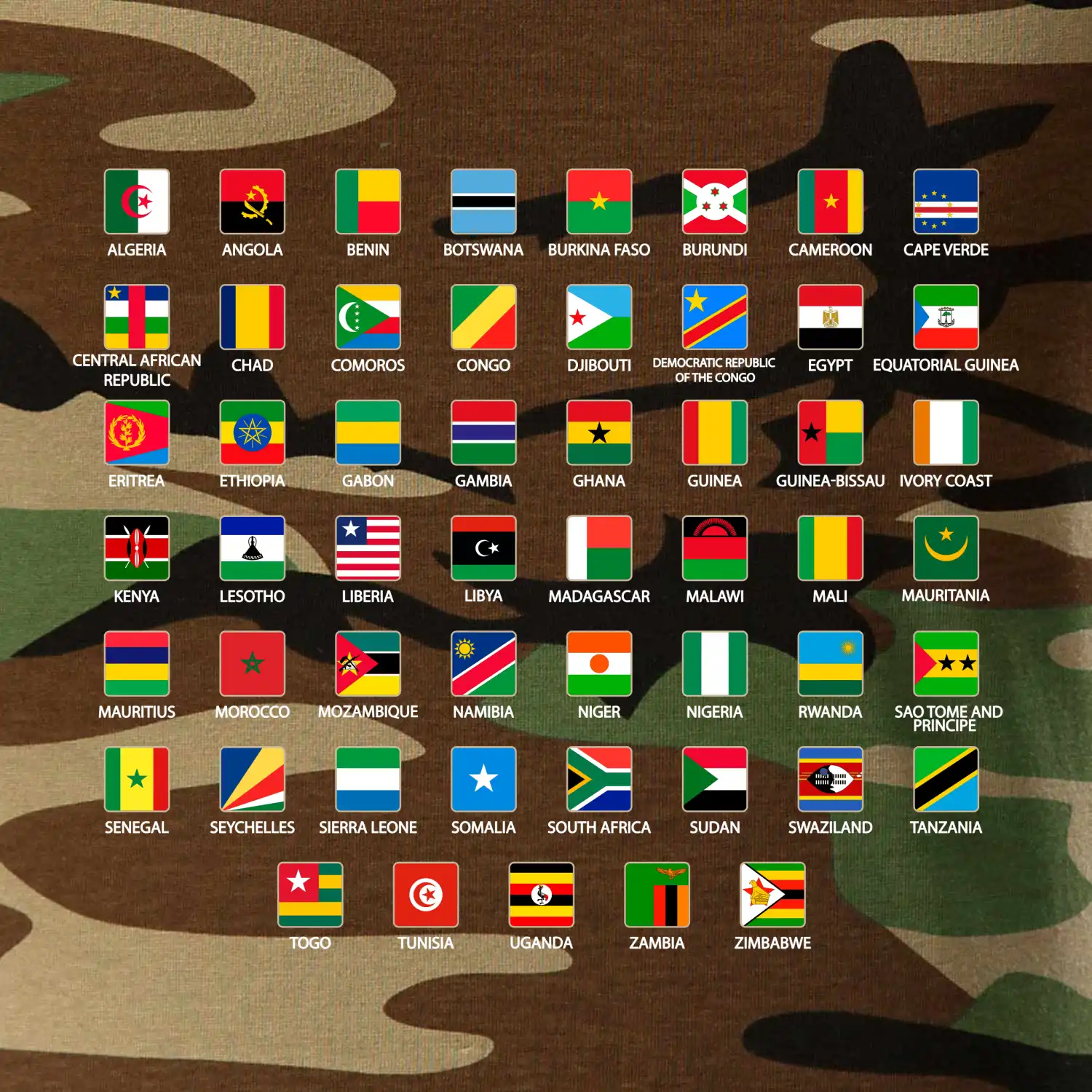 Vlajky států - Afrika