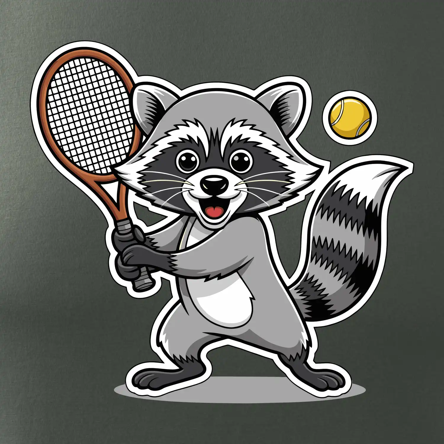 Mýval hraje tenis kreslený
