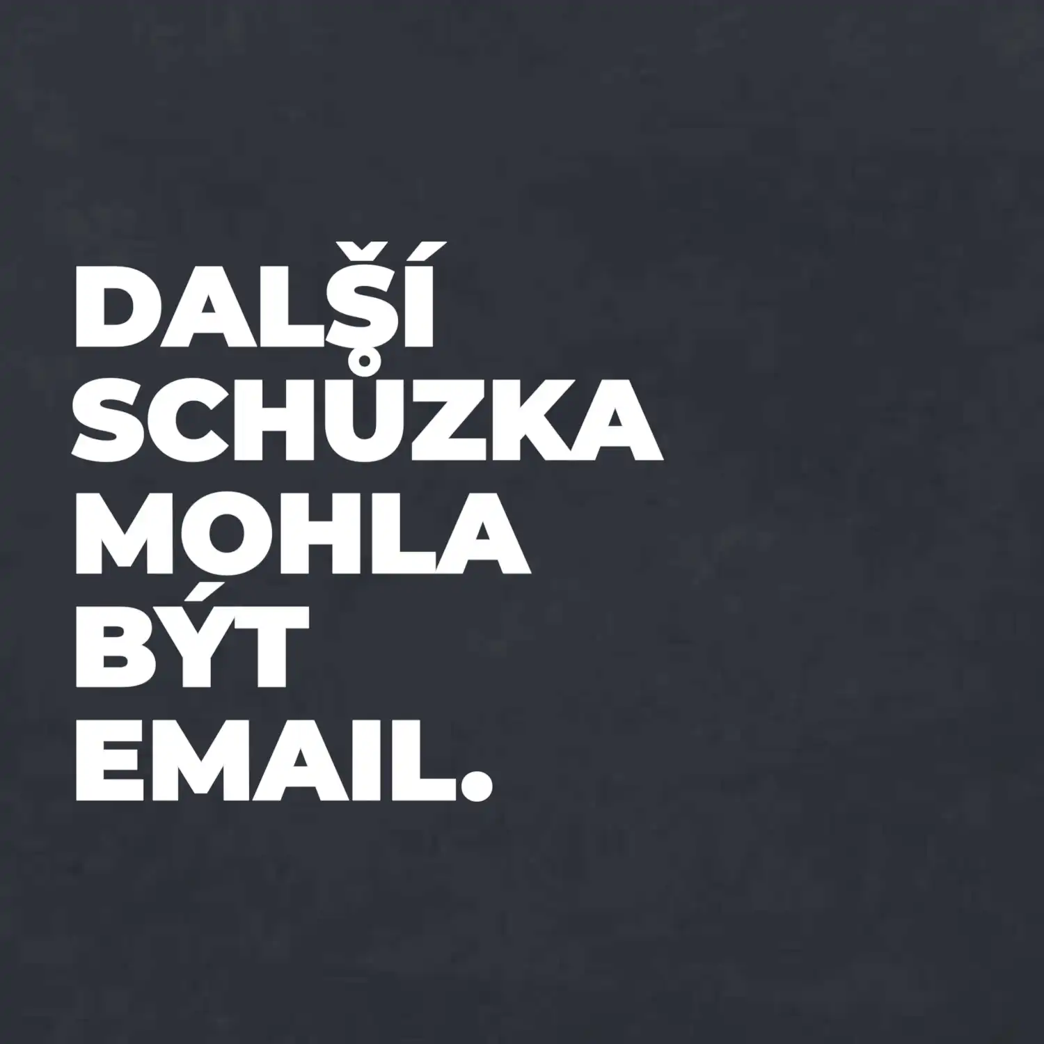 DALŠÍ SCHŮZKA MOHLA BÝT EMAIL.