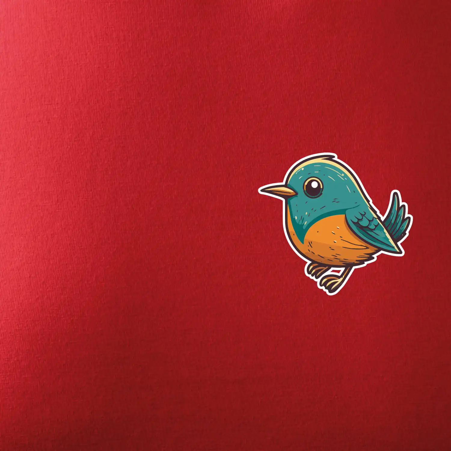 Ptáček kreslený na prsu