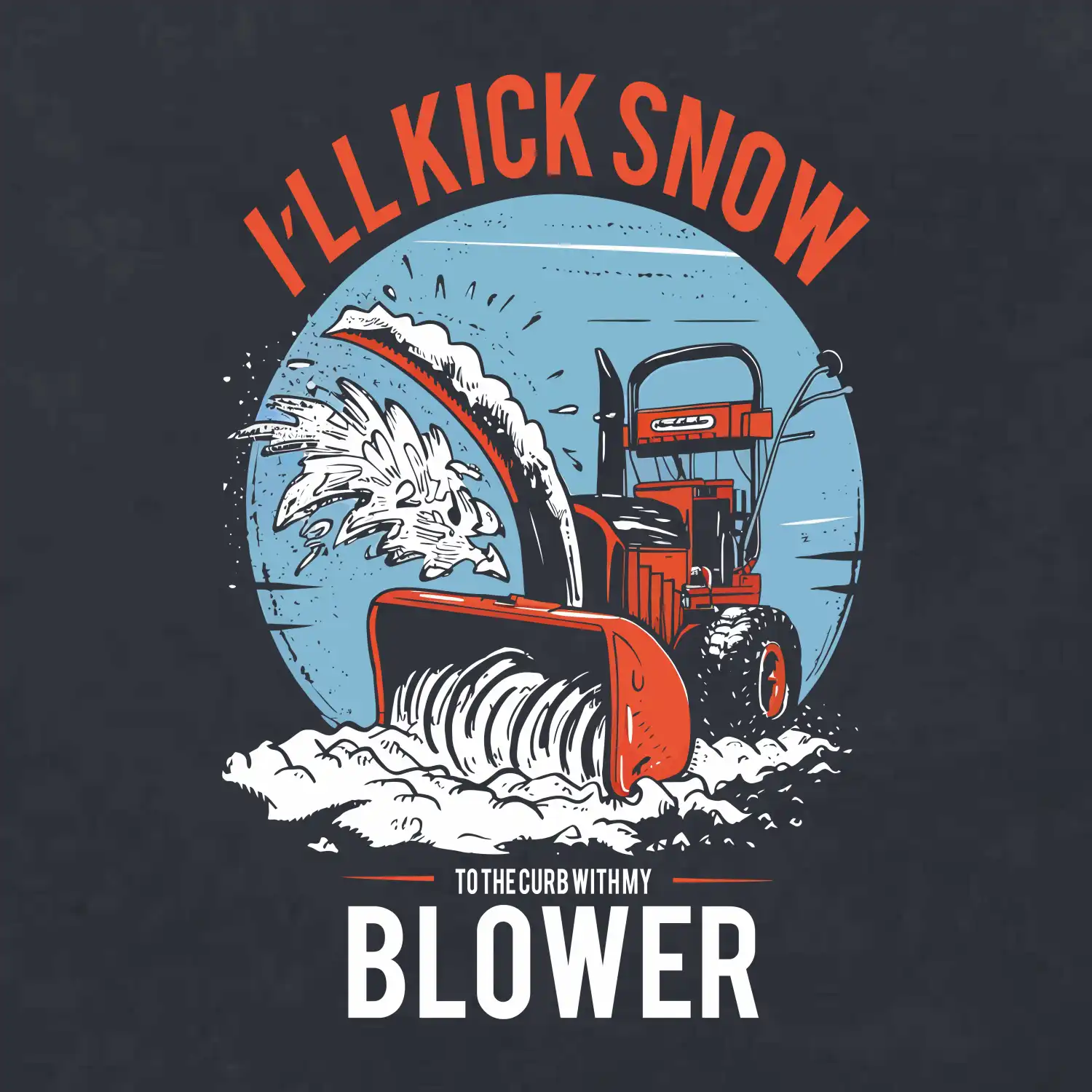Kick snow blower