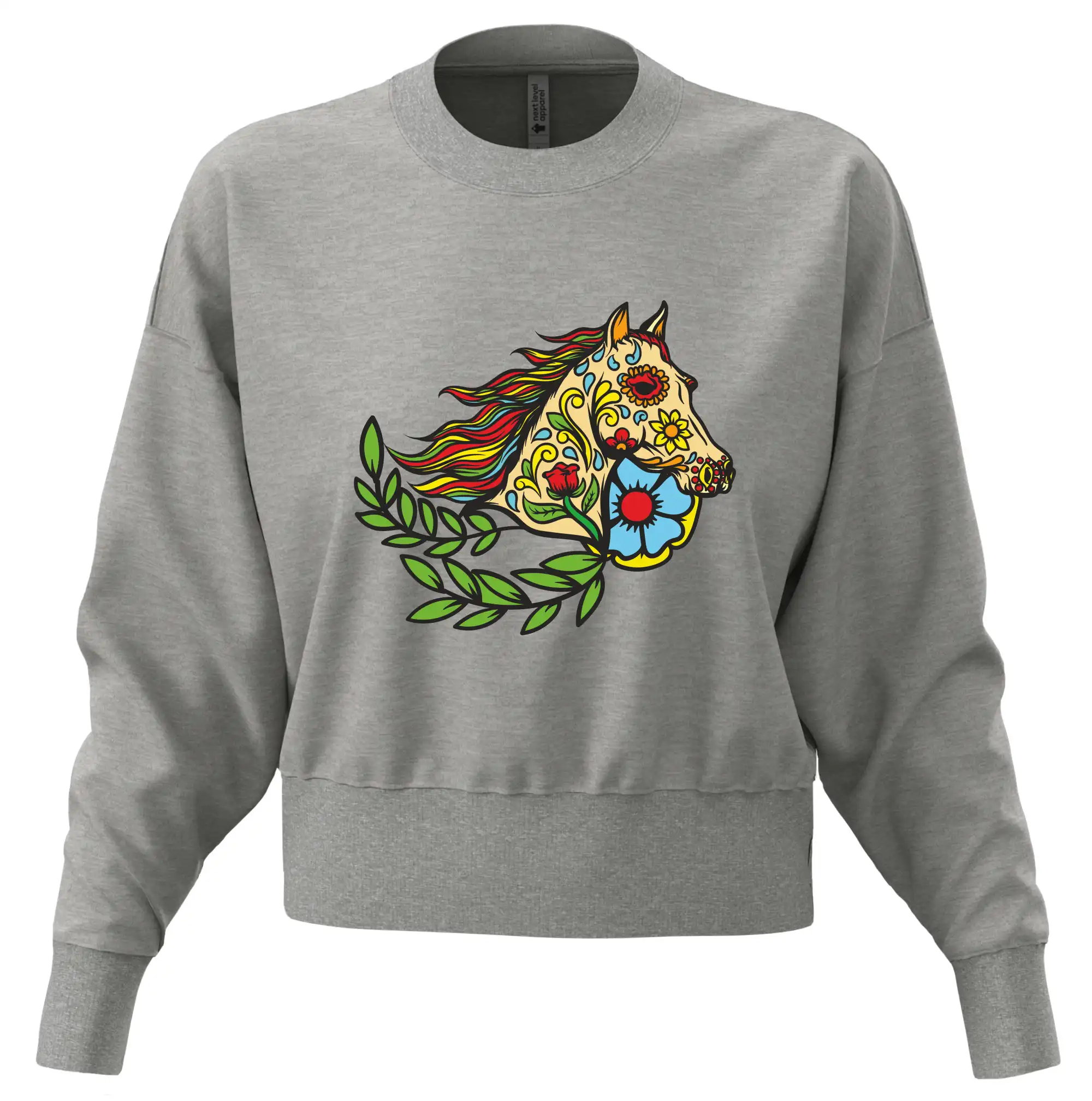 Kůň barevný s listy