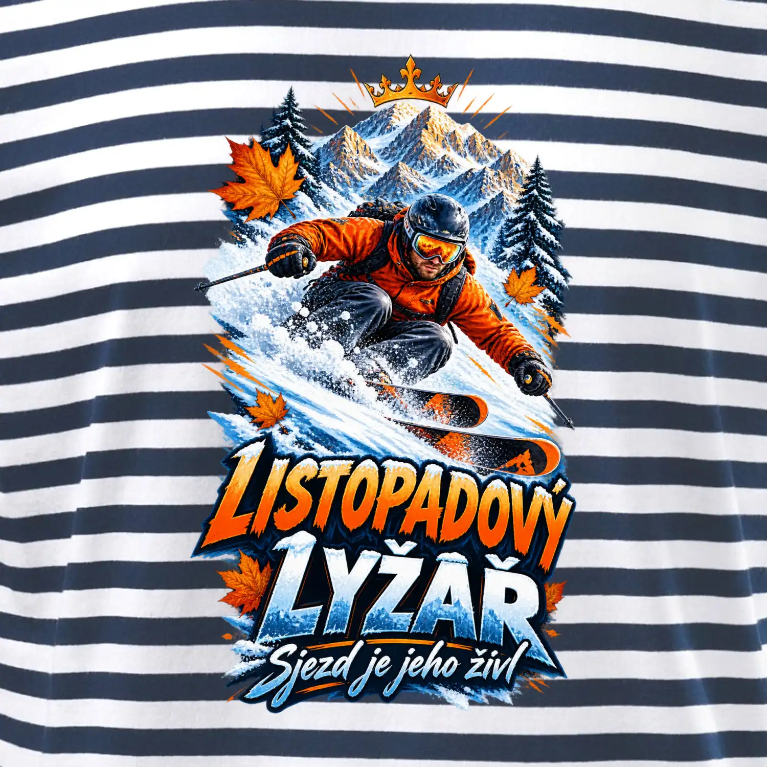 Listopadový lyžař král zasněžených svahů