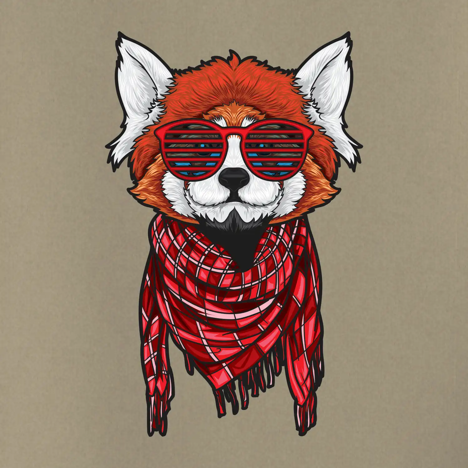 Červená panda hipster