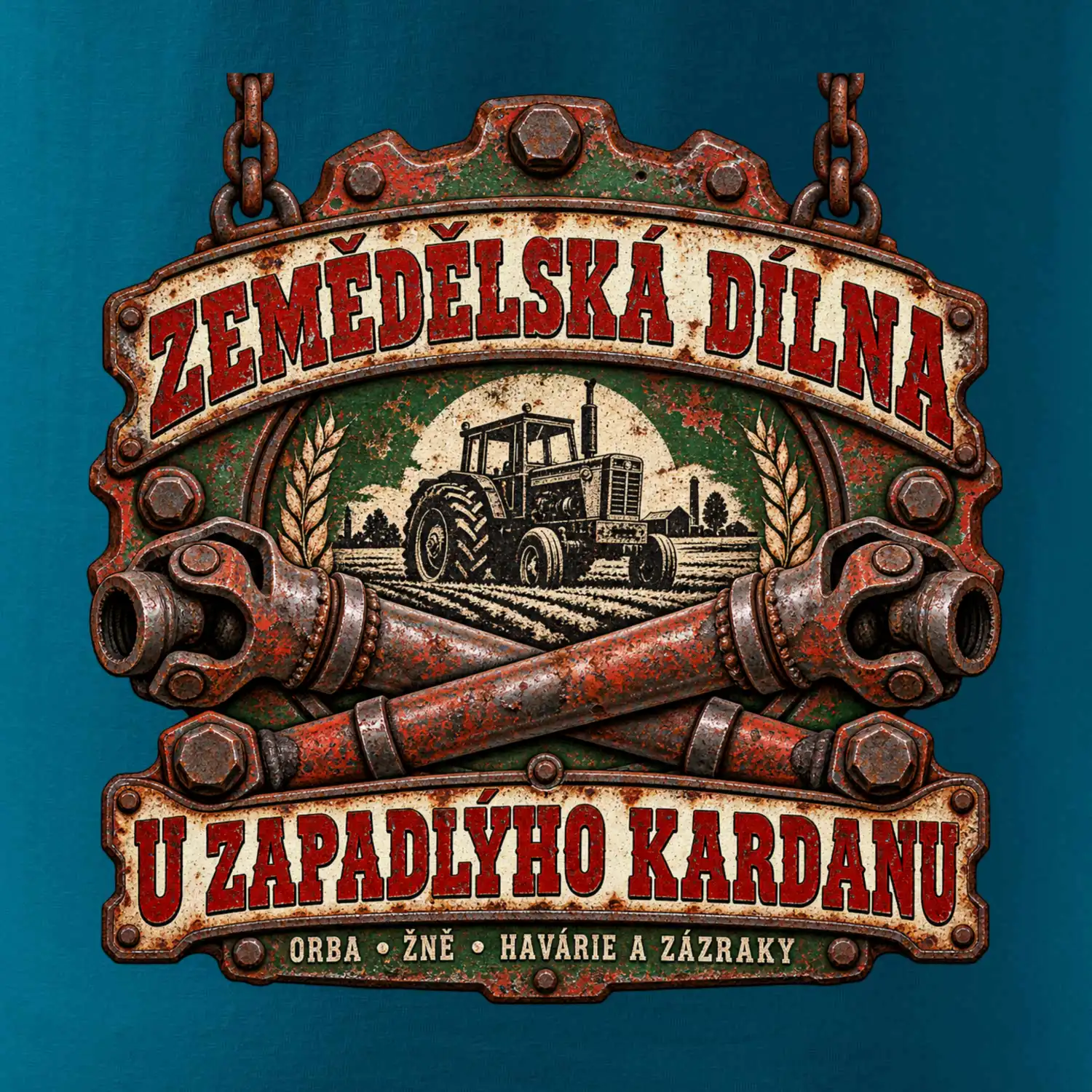 Zemědělská dílna u zapadlého kardanu