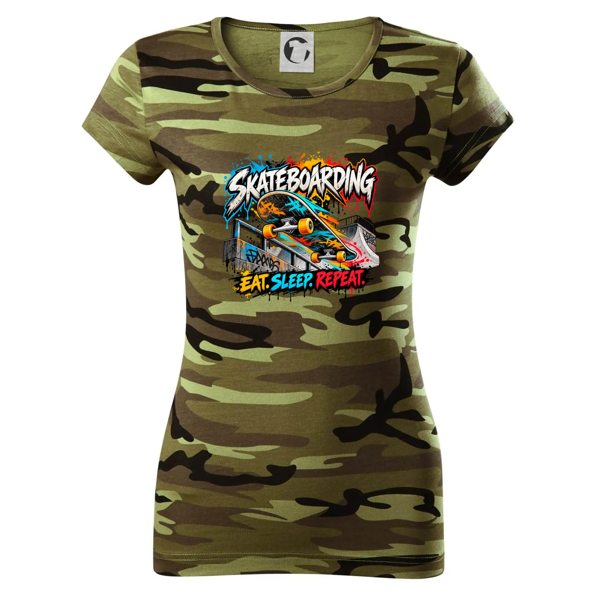 Skateboard ve street stylu eat sleep repeat