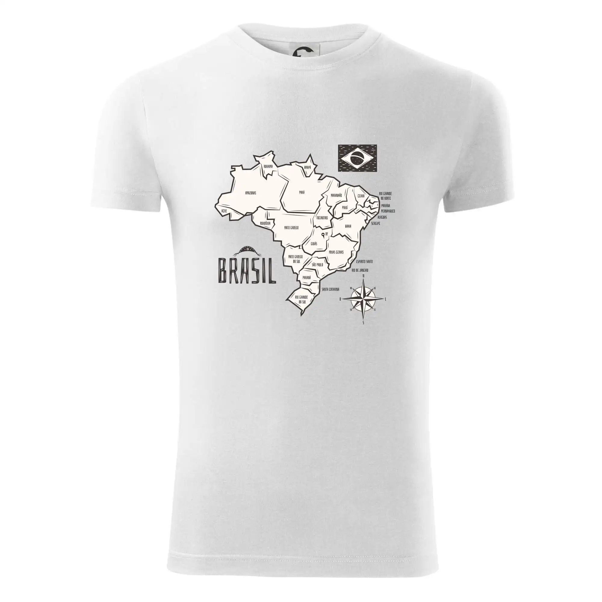 Brazílie mapa s názvy regionů