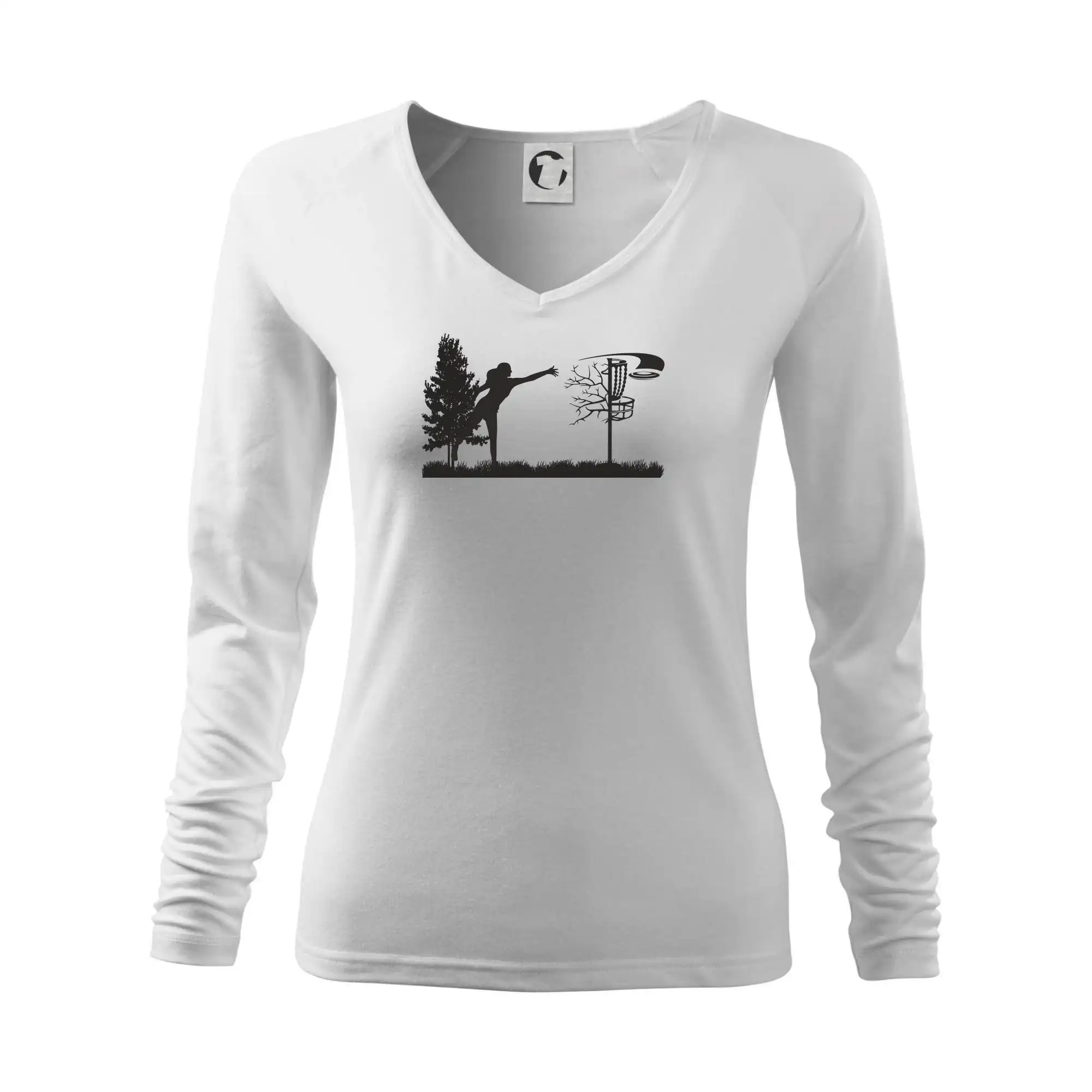 Disc golf - žena černý obrázek