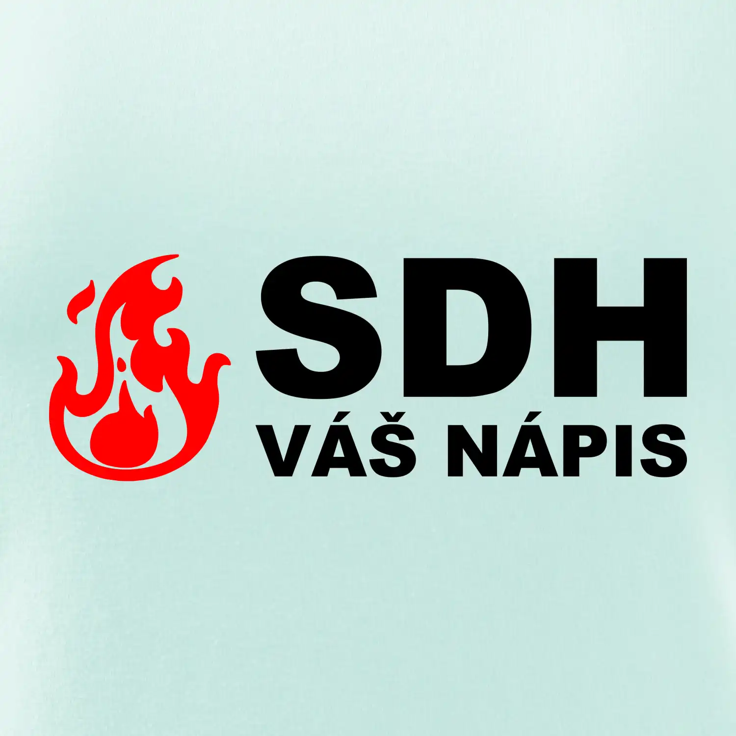 SDH nápis (oheň, název sboru - vlastní nápis)
