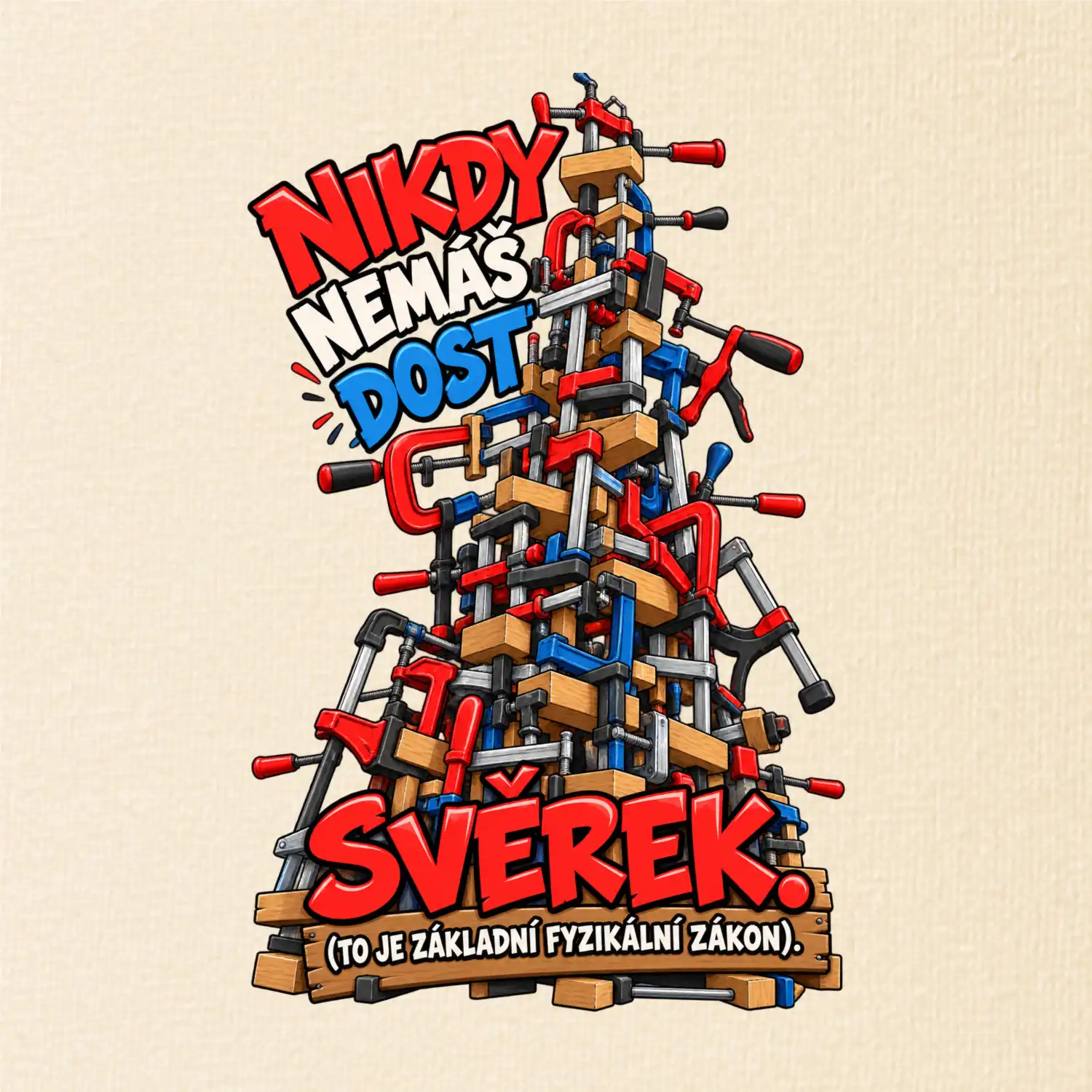 Nikdy nemáš dost svěrek - vysoká věž truhlářských svěrek