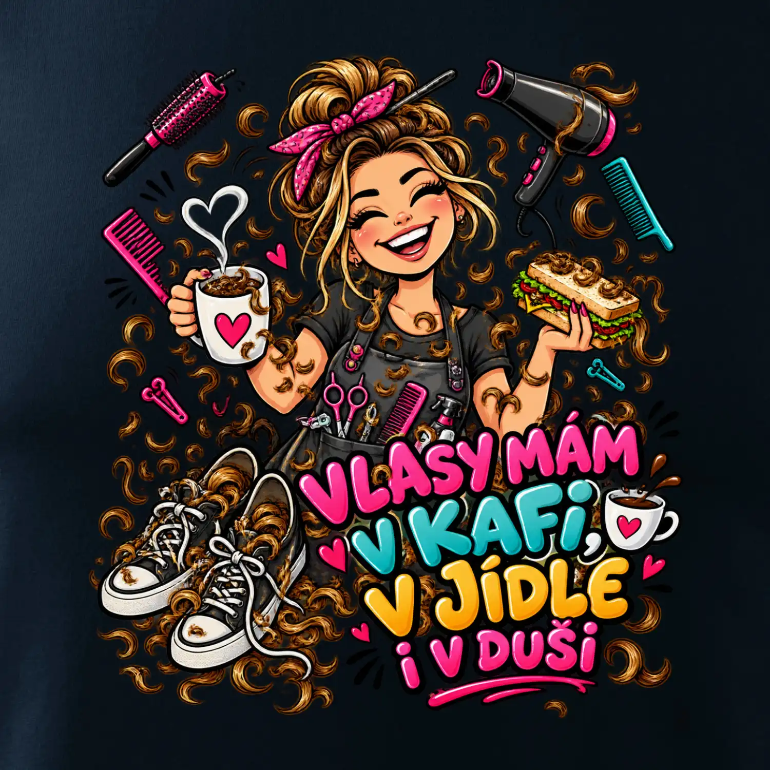 Vlasy mám v kafi v jídle i v duši