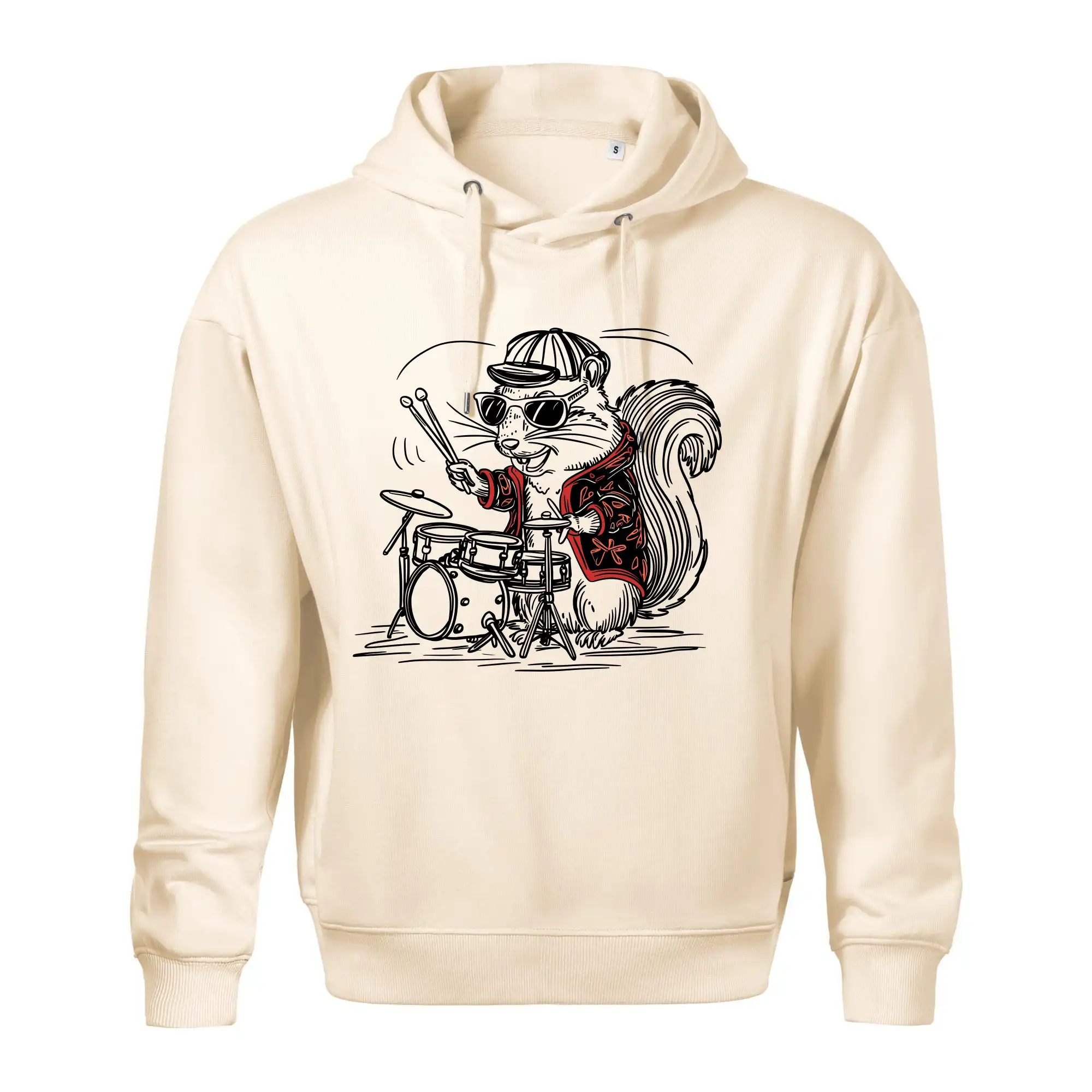 Squirrel playing drums
