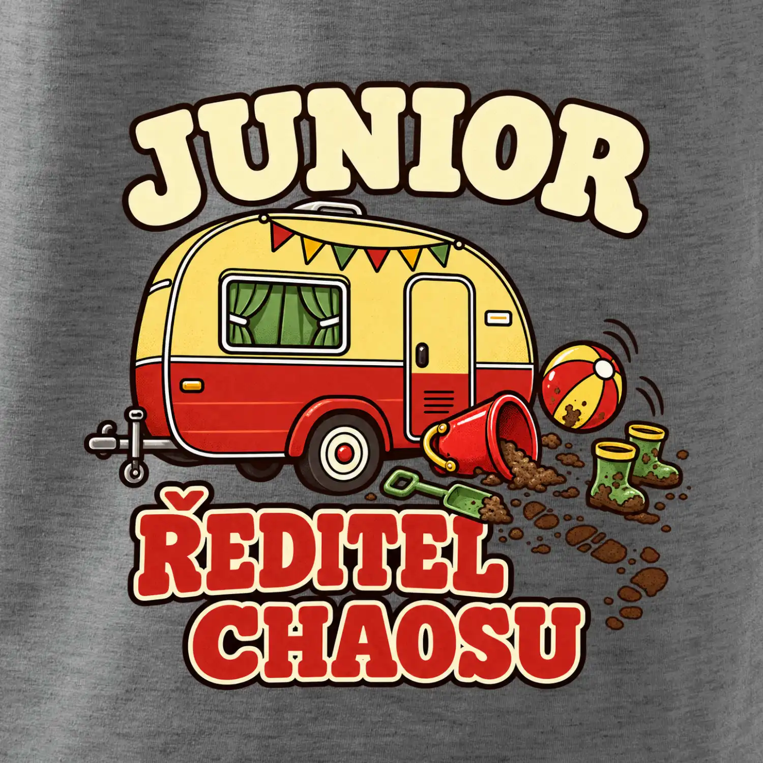 Junior ředitel chaosu dětský rodinný karavan