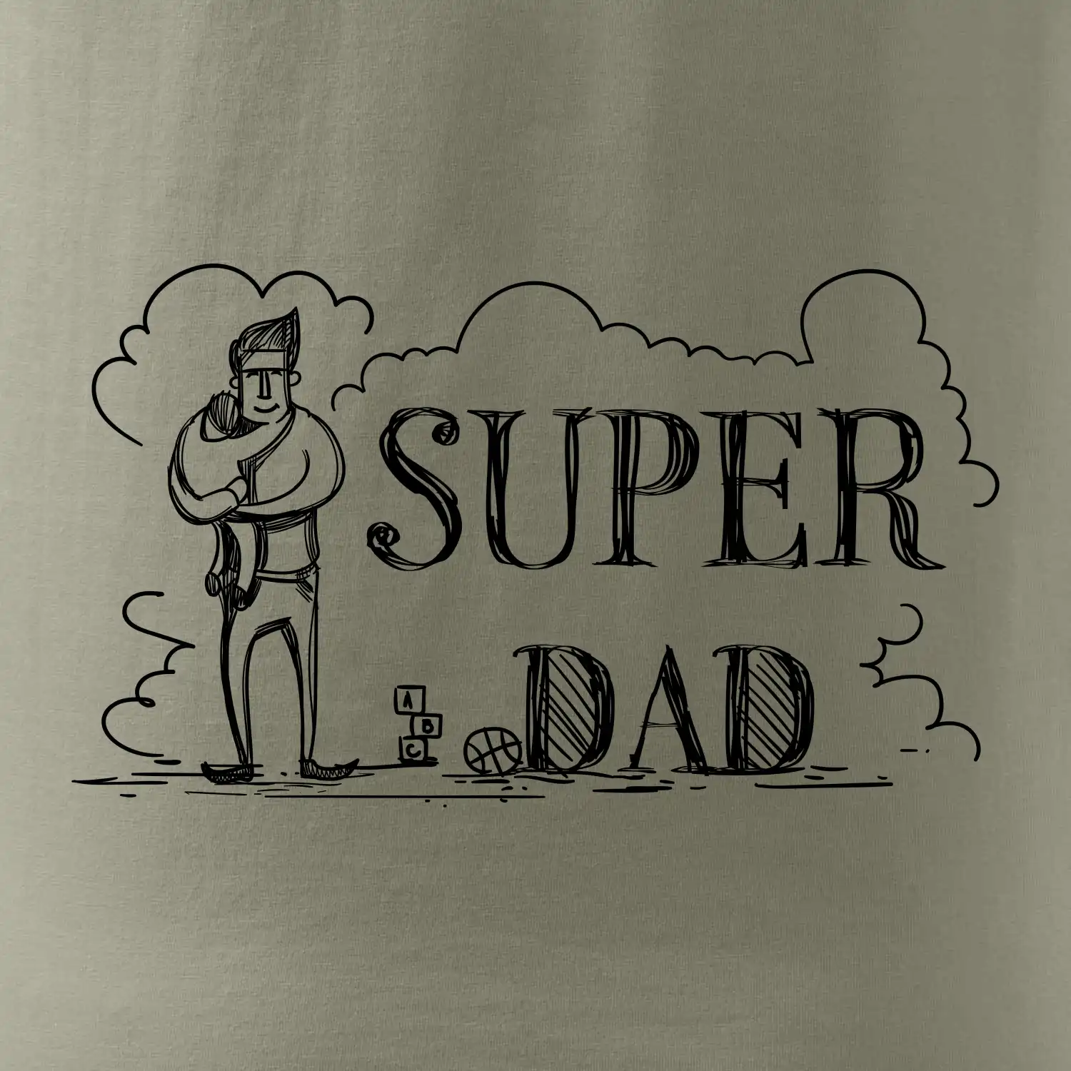 Kreslený nápis super dad
