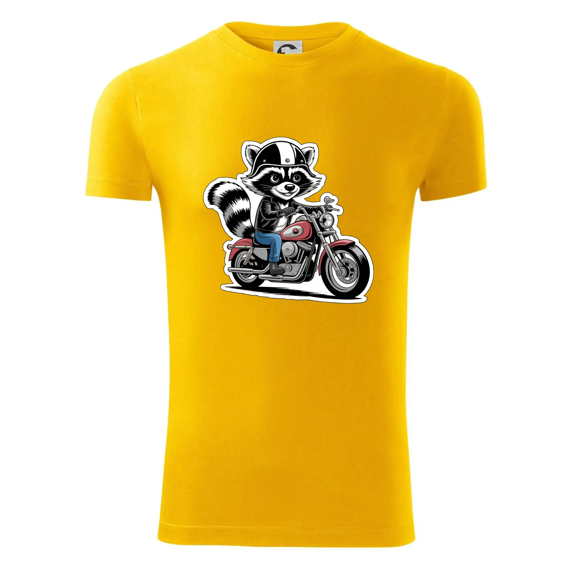 Mýval na motorce kreslený