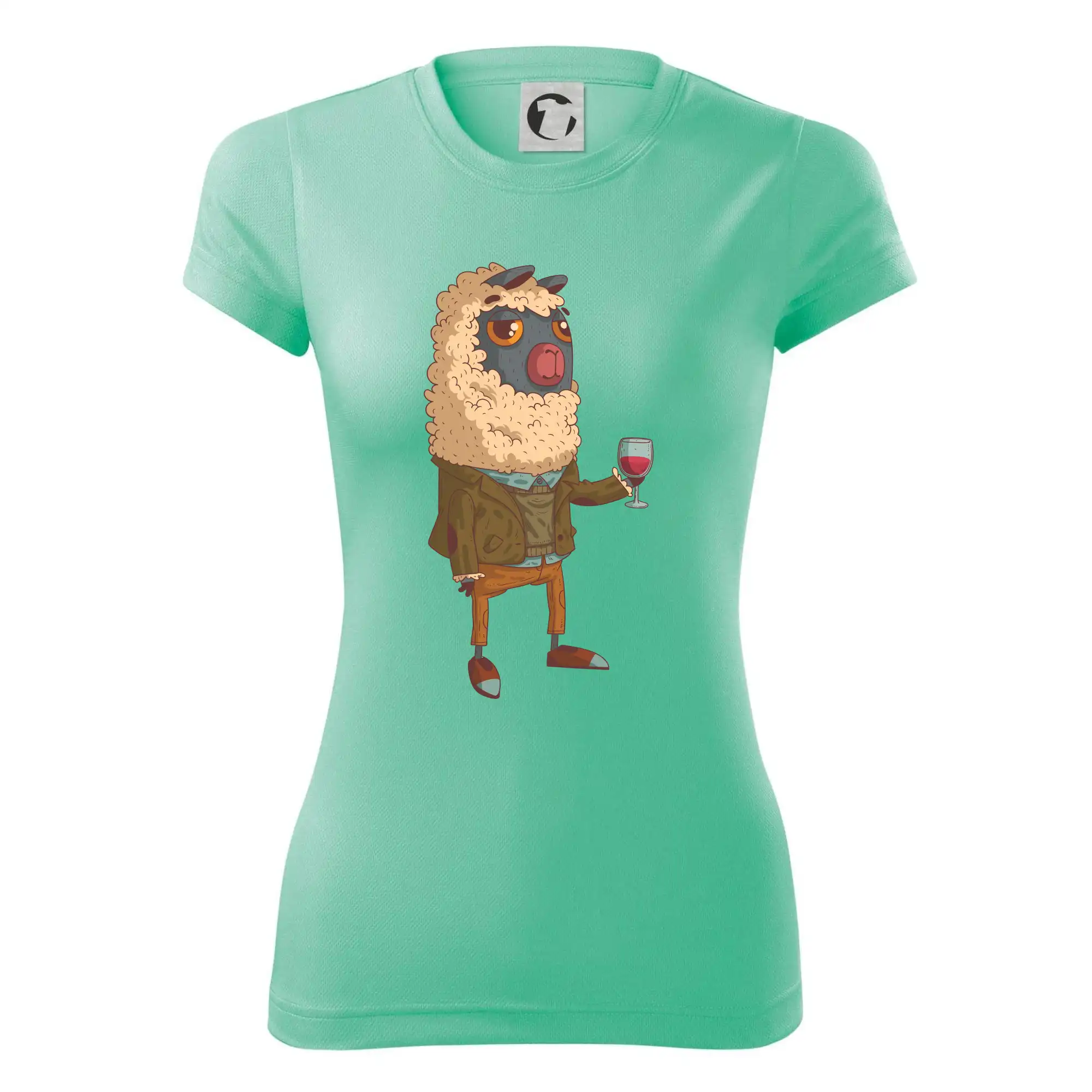 Alpaka s vínem muž