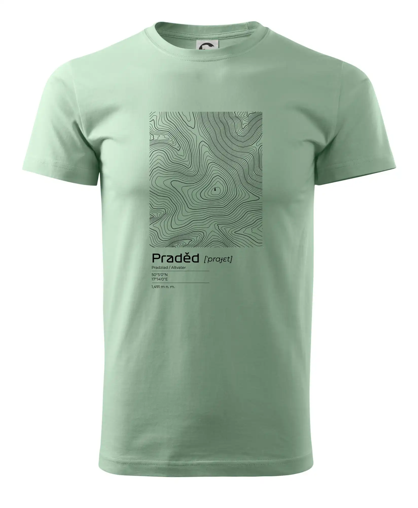 Praděd - vrstevnice v obdélníku