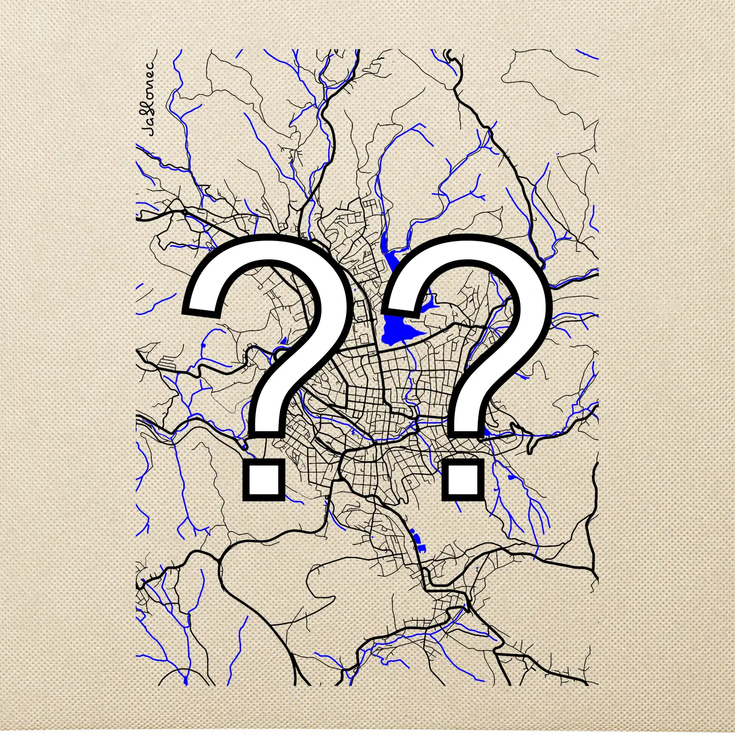 Vaše město - Mapa s vodními toky