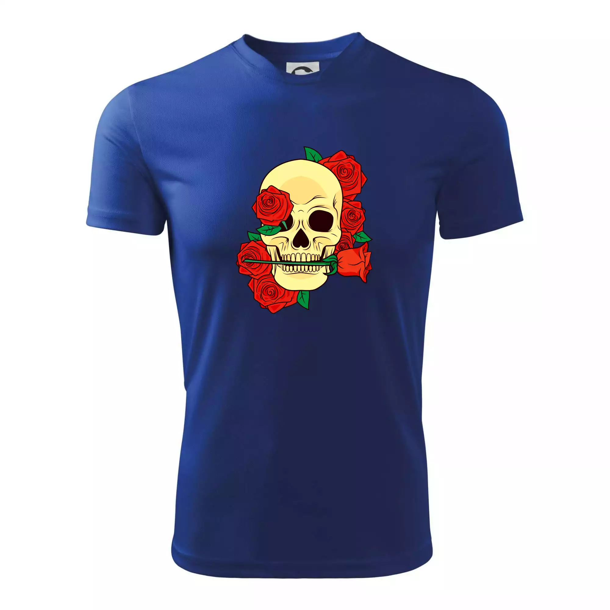 Lebka držící růži