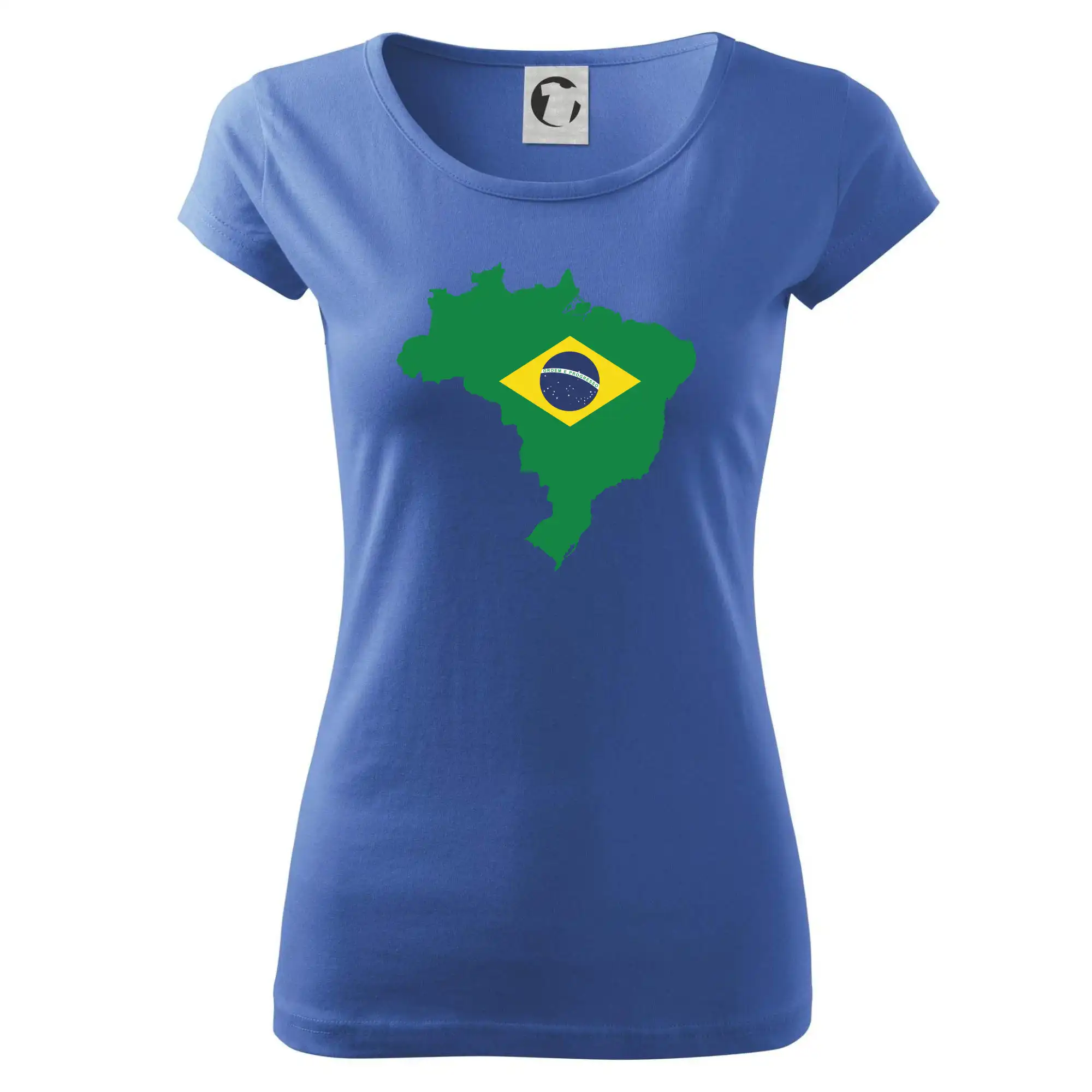 Brazílie vlajka v mapě