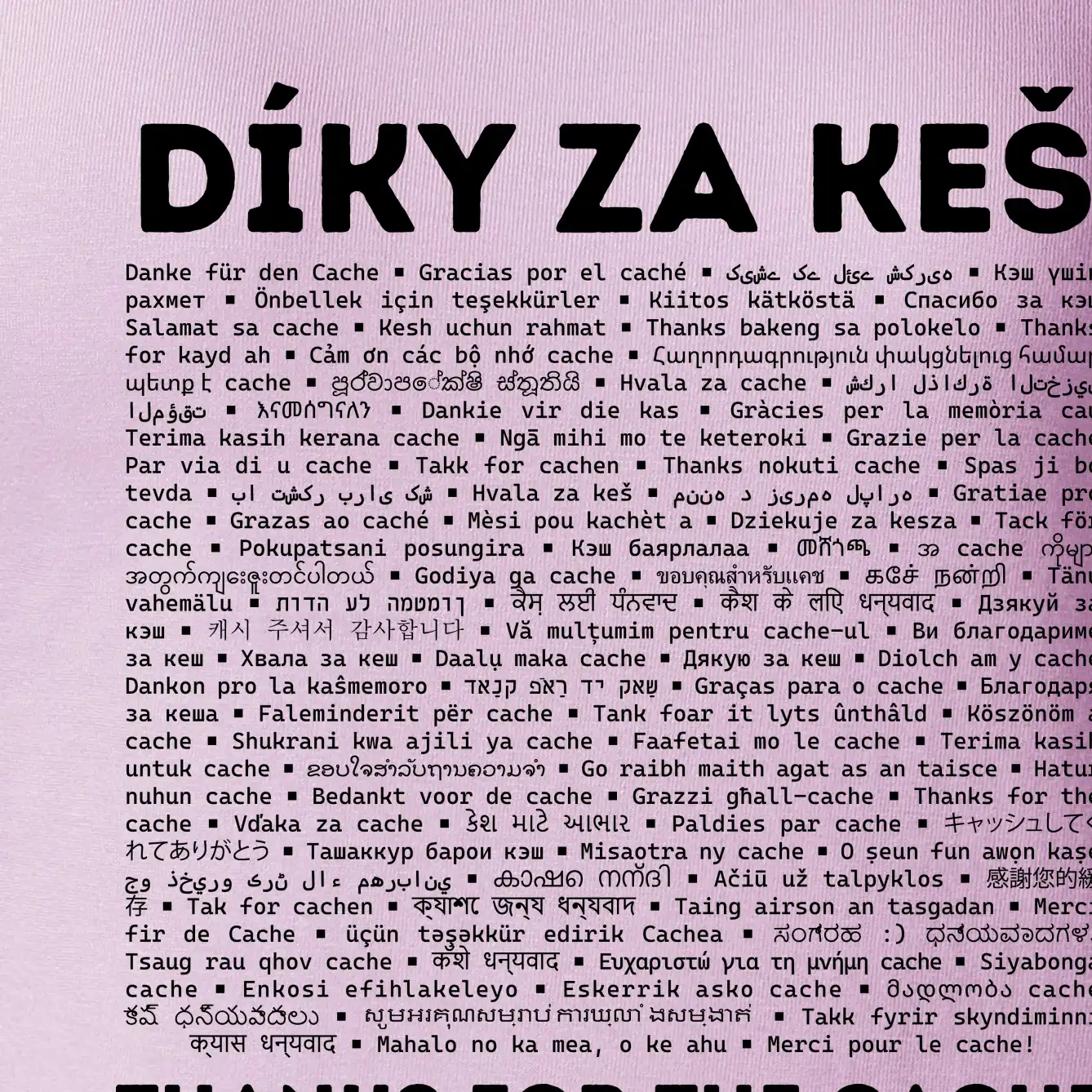 Díky za keš (v různých jazycích)