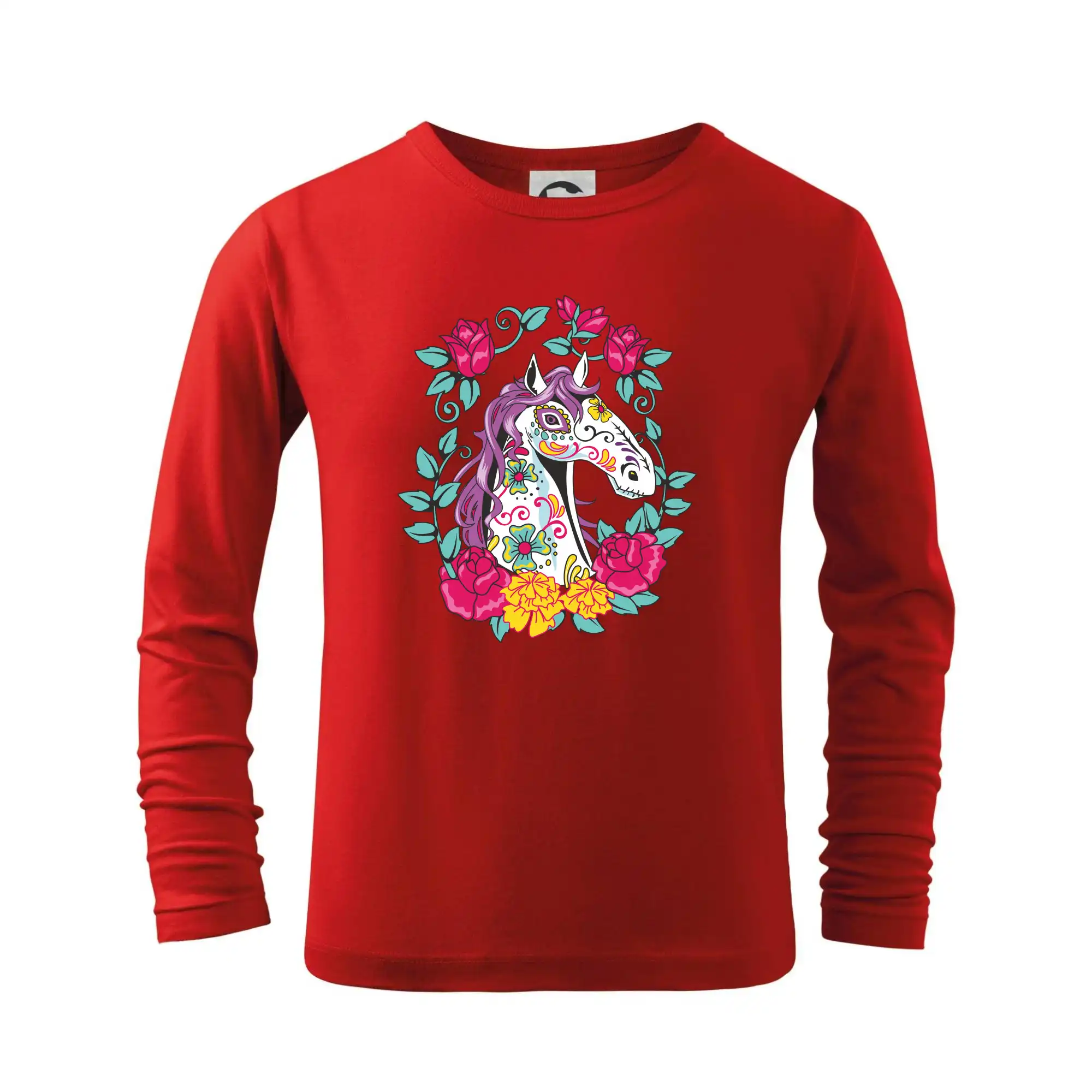 Kůň barevný s květinami