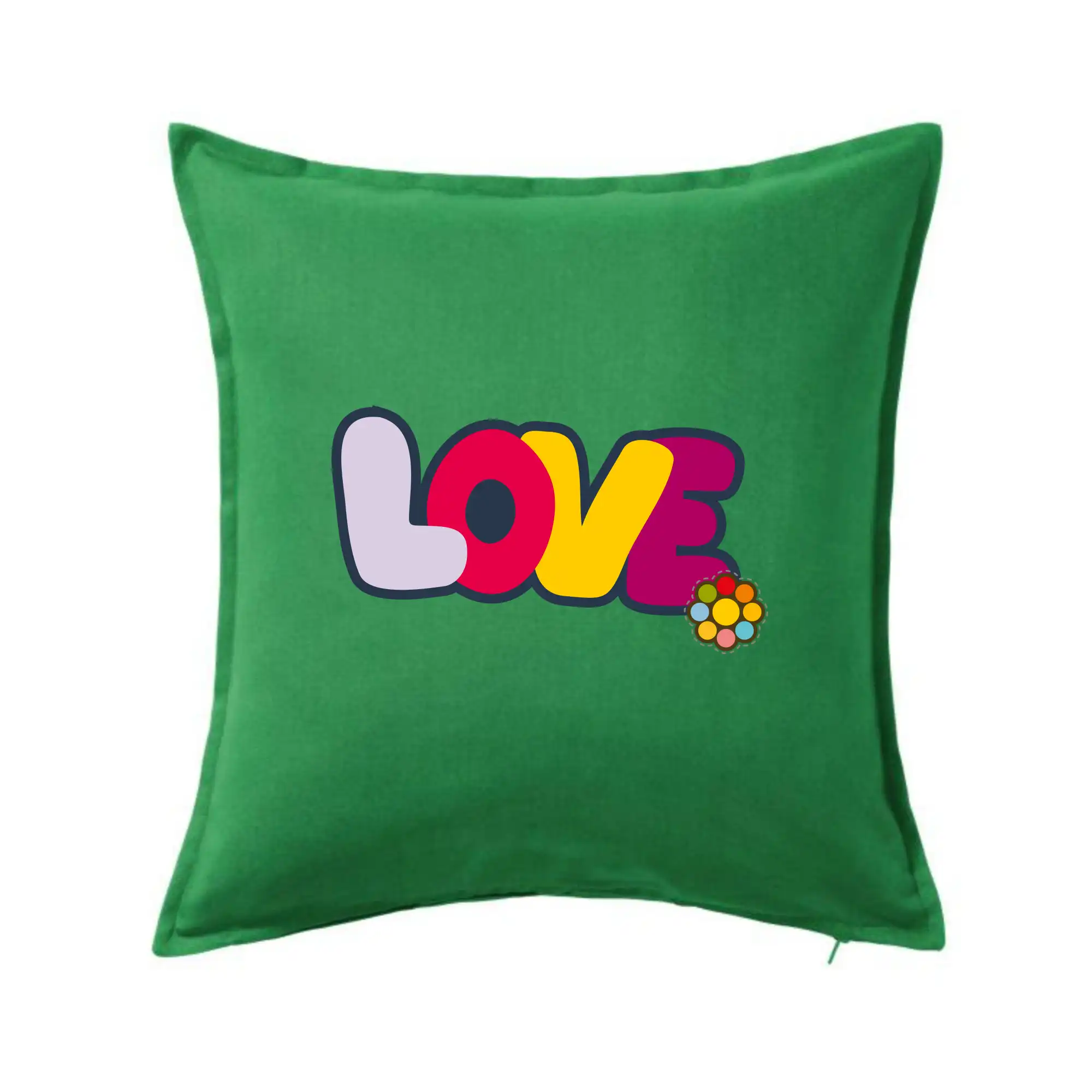 Love nápis s květinou