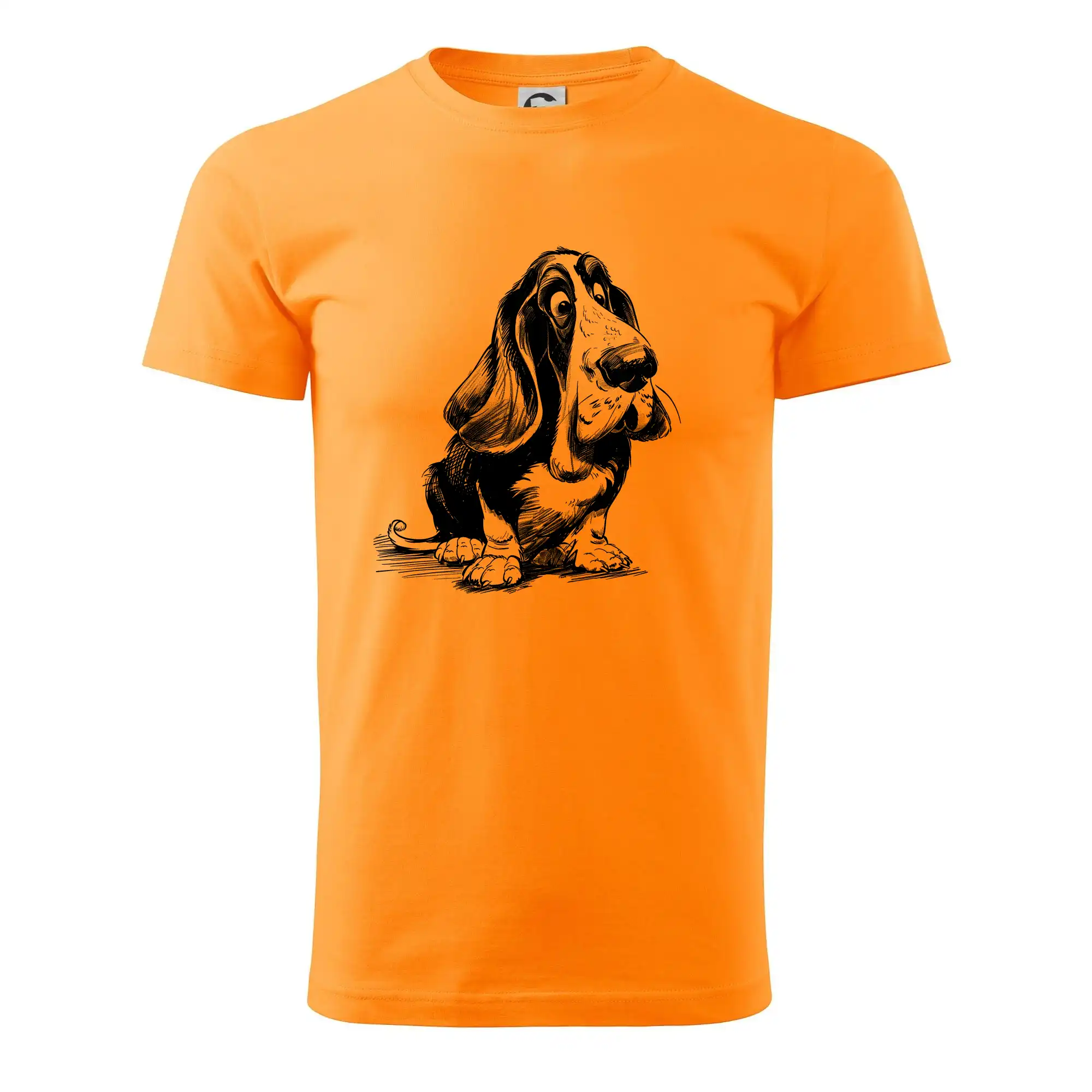 Černobílá karikatura baset