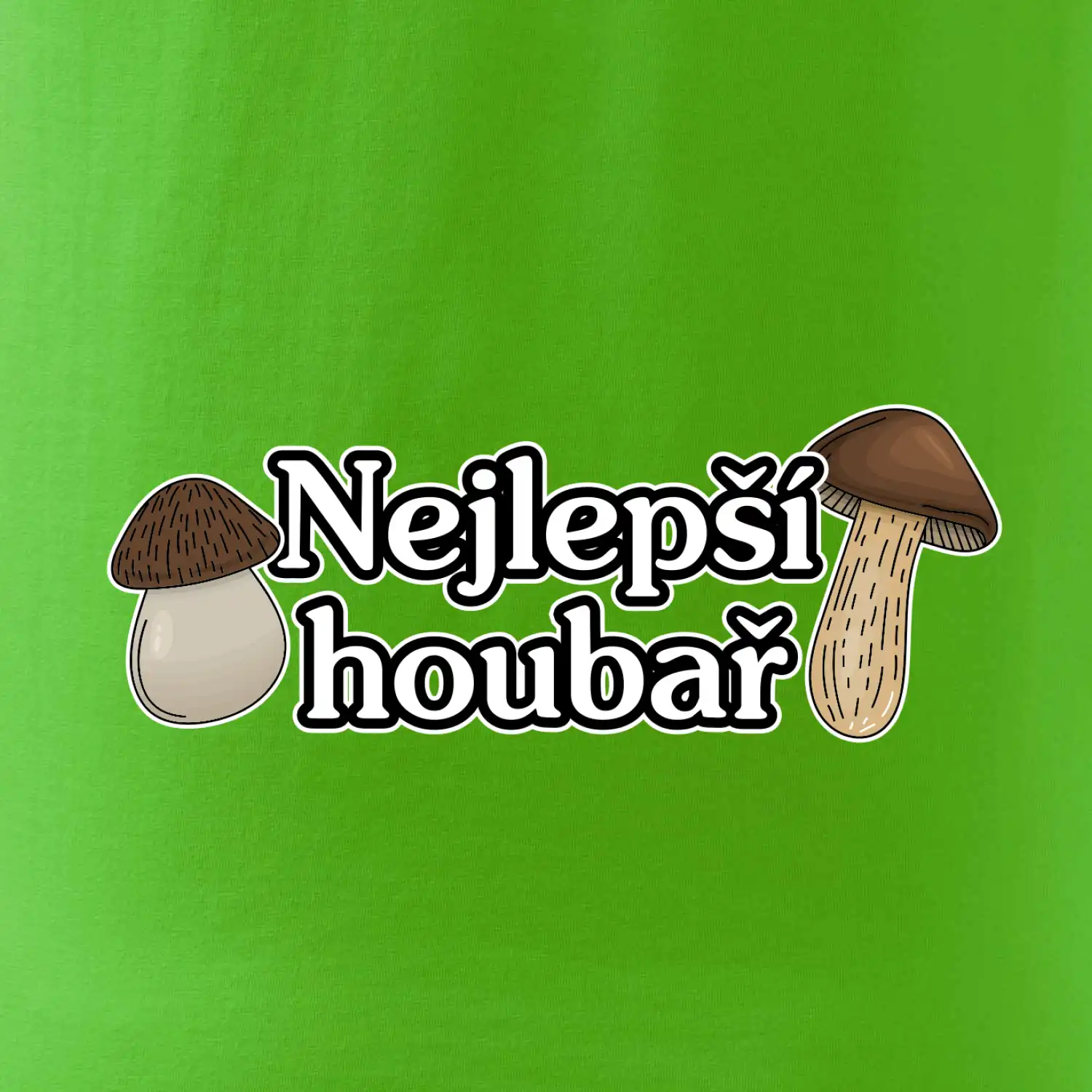 Nejlepší houbař - nápis s houbama