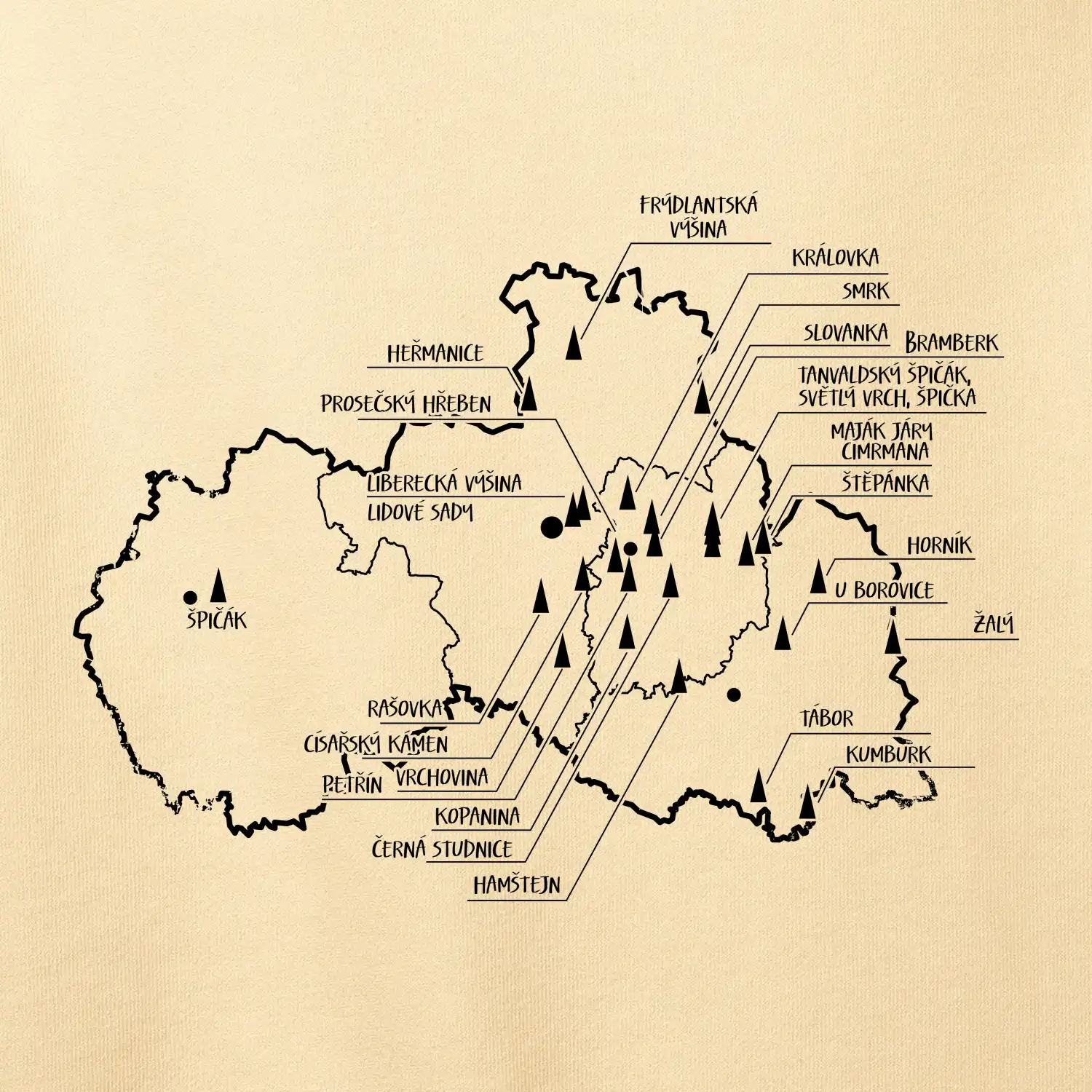 Mapa rozhleden - Liberecký kraj