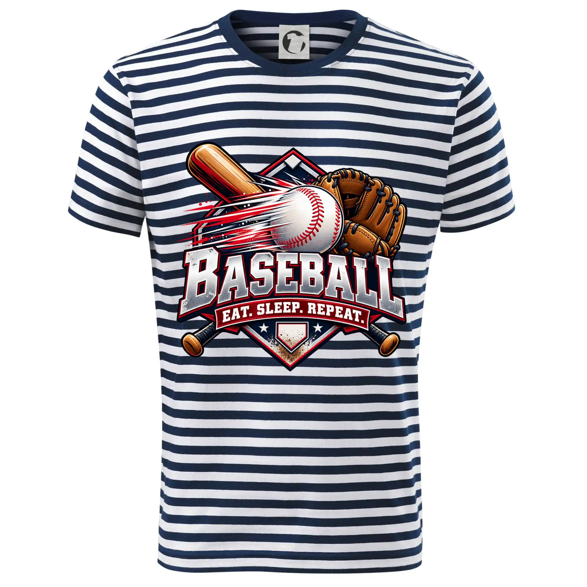 Baseballová pálka s rukavicí eat sleep repeat